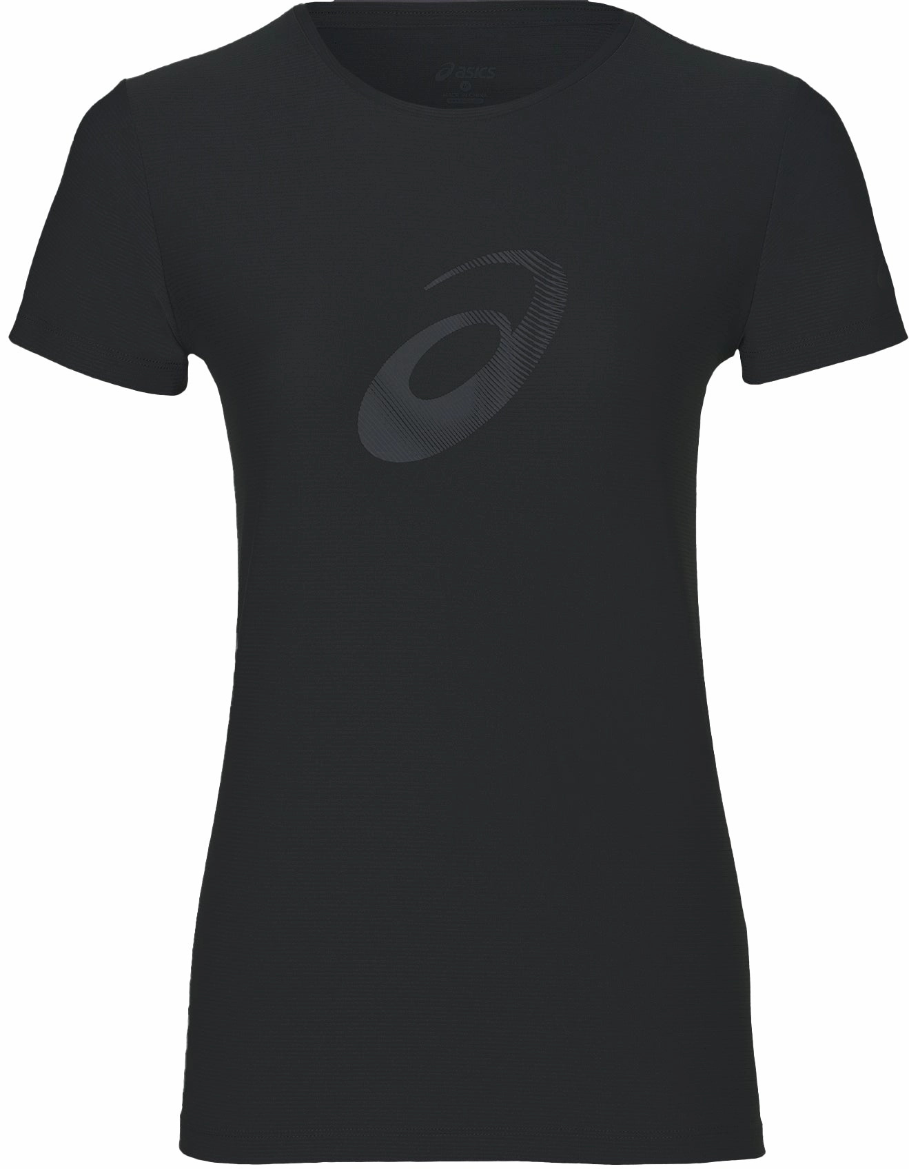 Asics Graphic Short Sleeve Womens Running Top - Black Comfy Stretch Wear