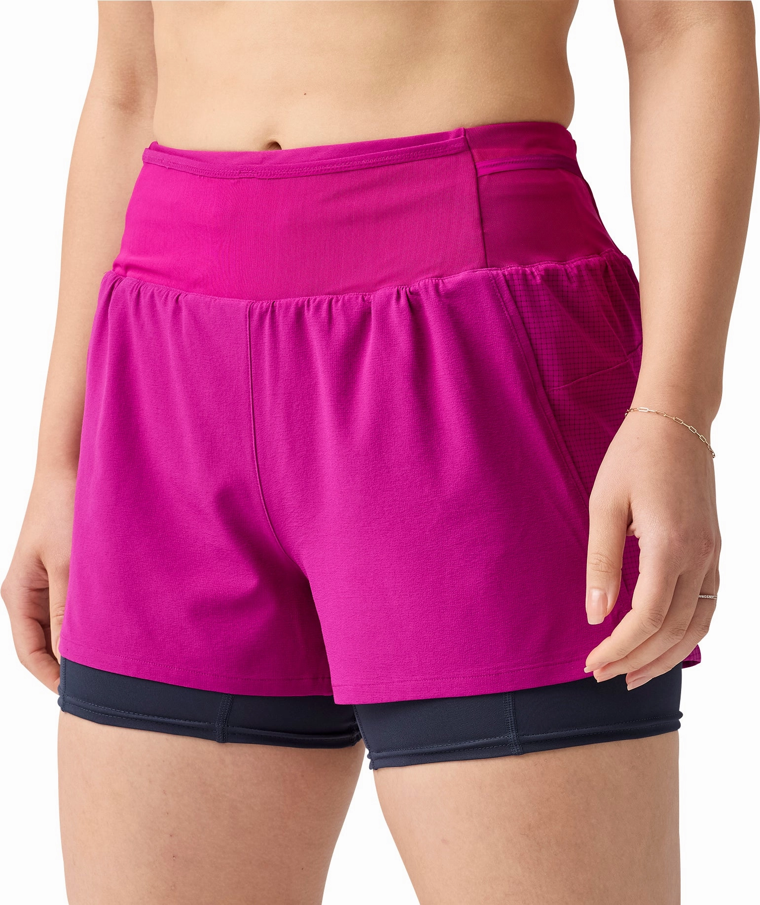 Comfort waistband Brooks 3 Inch high Point 2.0 2 In 1 Womens Running Shorts - Pink