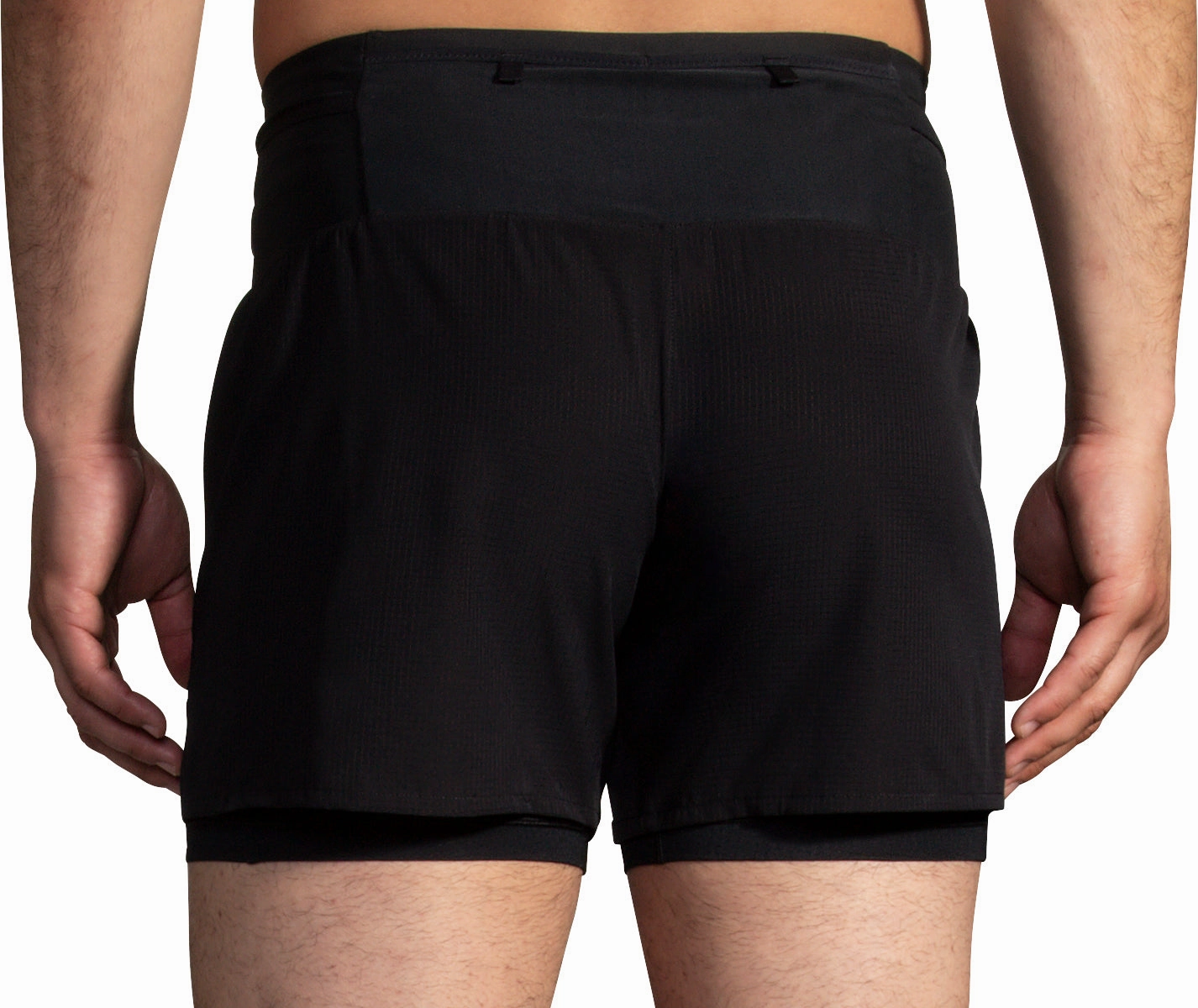 Sport Flex Fit Brooks 5 Inch High Point 2.0 2 In 1 Mens Running Shorts - Black