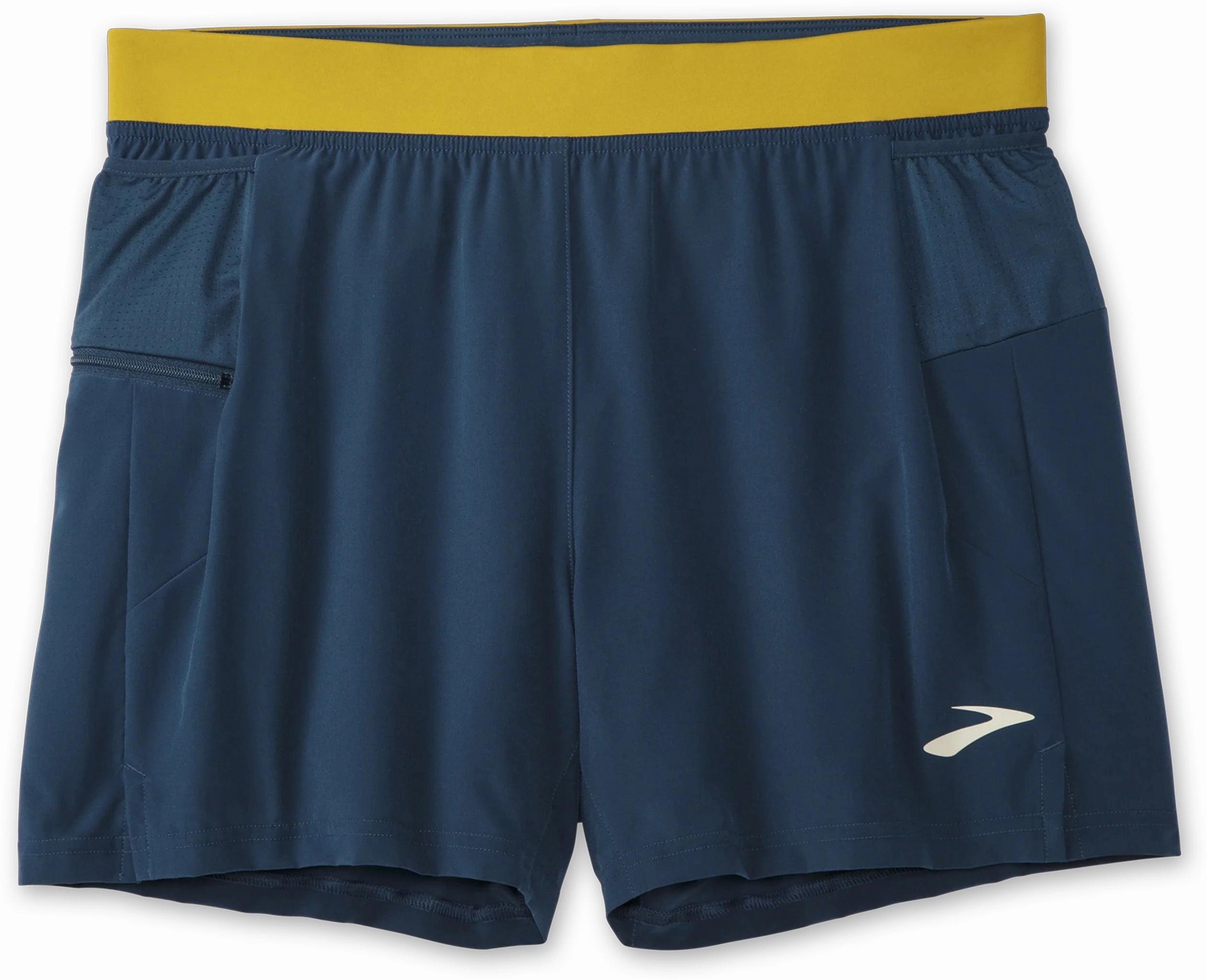 Brooks 5 Inch Sherpa 2 In 1 Mens Running Shorts - Blue Sporty Stretch Fit