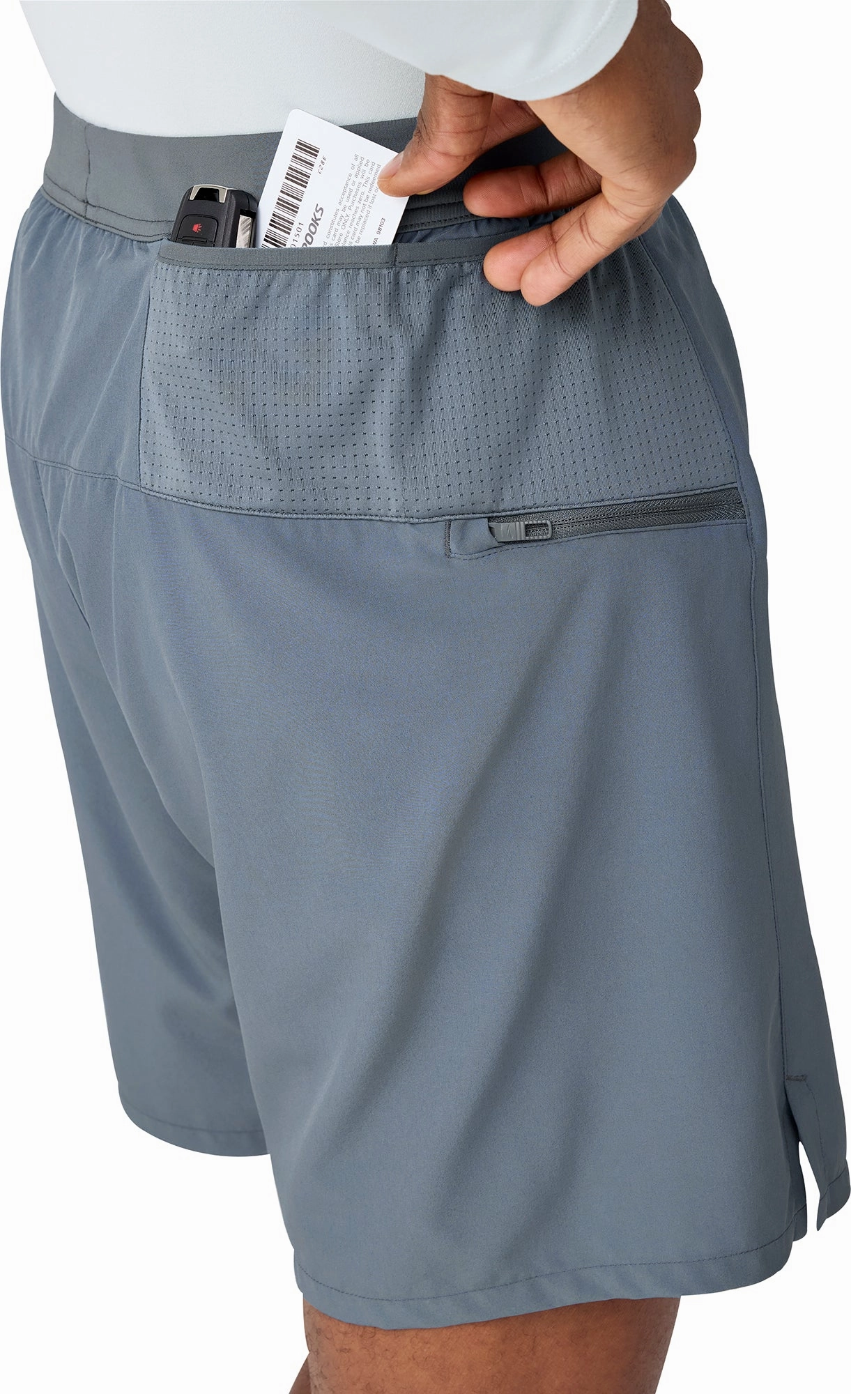 Brooks 7 Inch Journey 2 In 1 Mens Running Shorts - Grey Elastic waist ethnic style