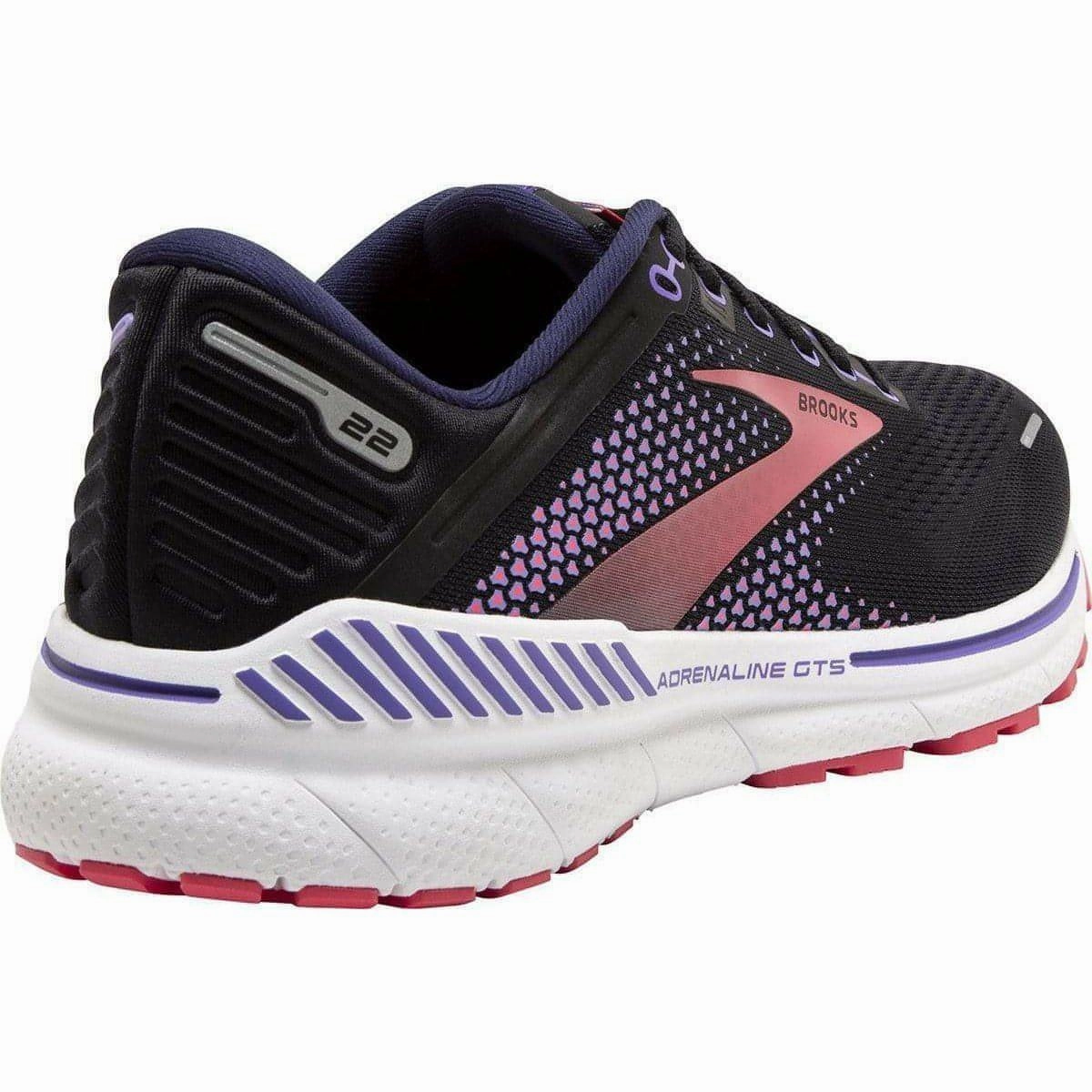 concrete running footwear Carbon Infused Brooks Adrenaline GTS 22 WIDE FIT Womens Running Shoes - Black