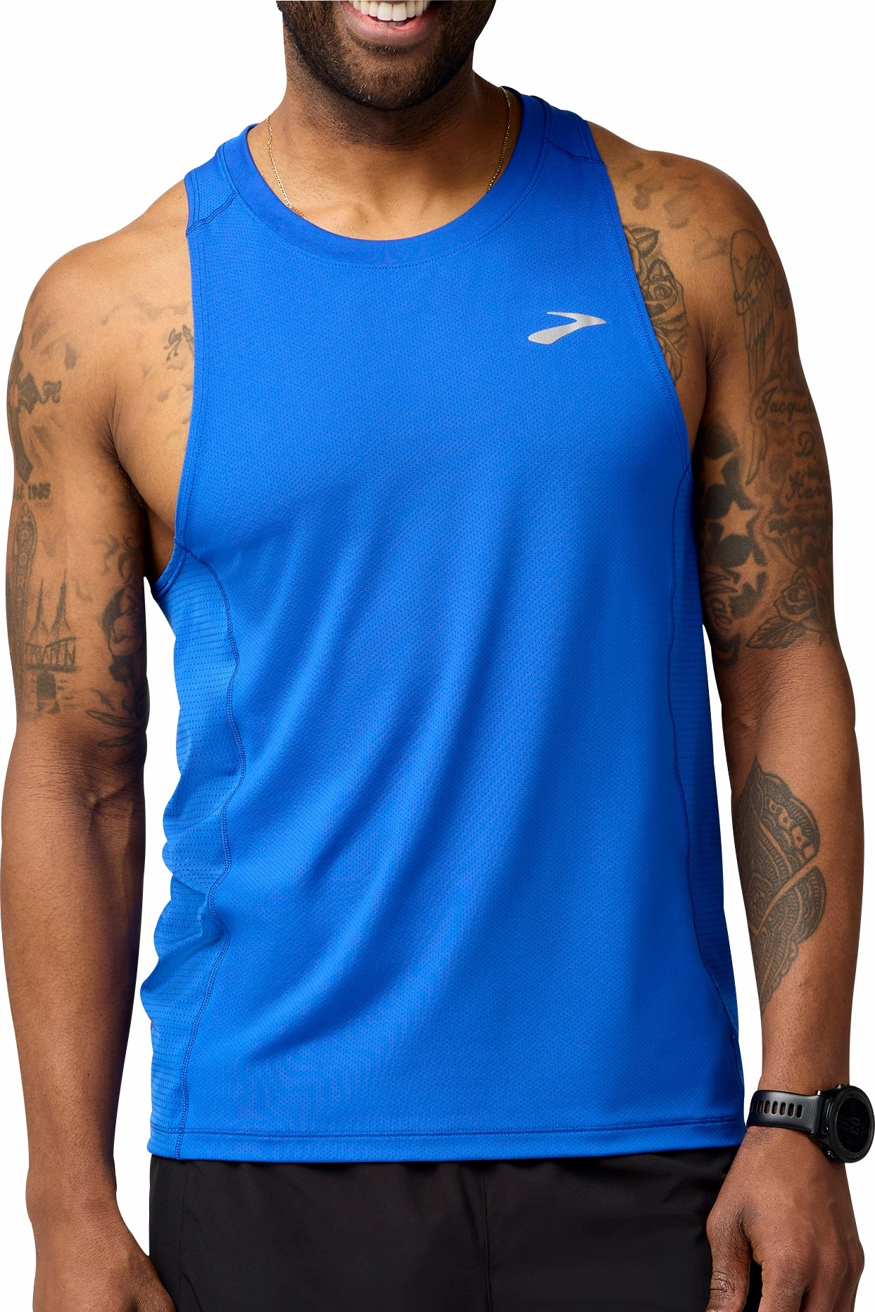 PFC Free Waterproofing Water resistant coating Brooks Atmosphere 3.0 Mens Running Vest - Blue
