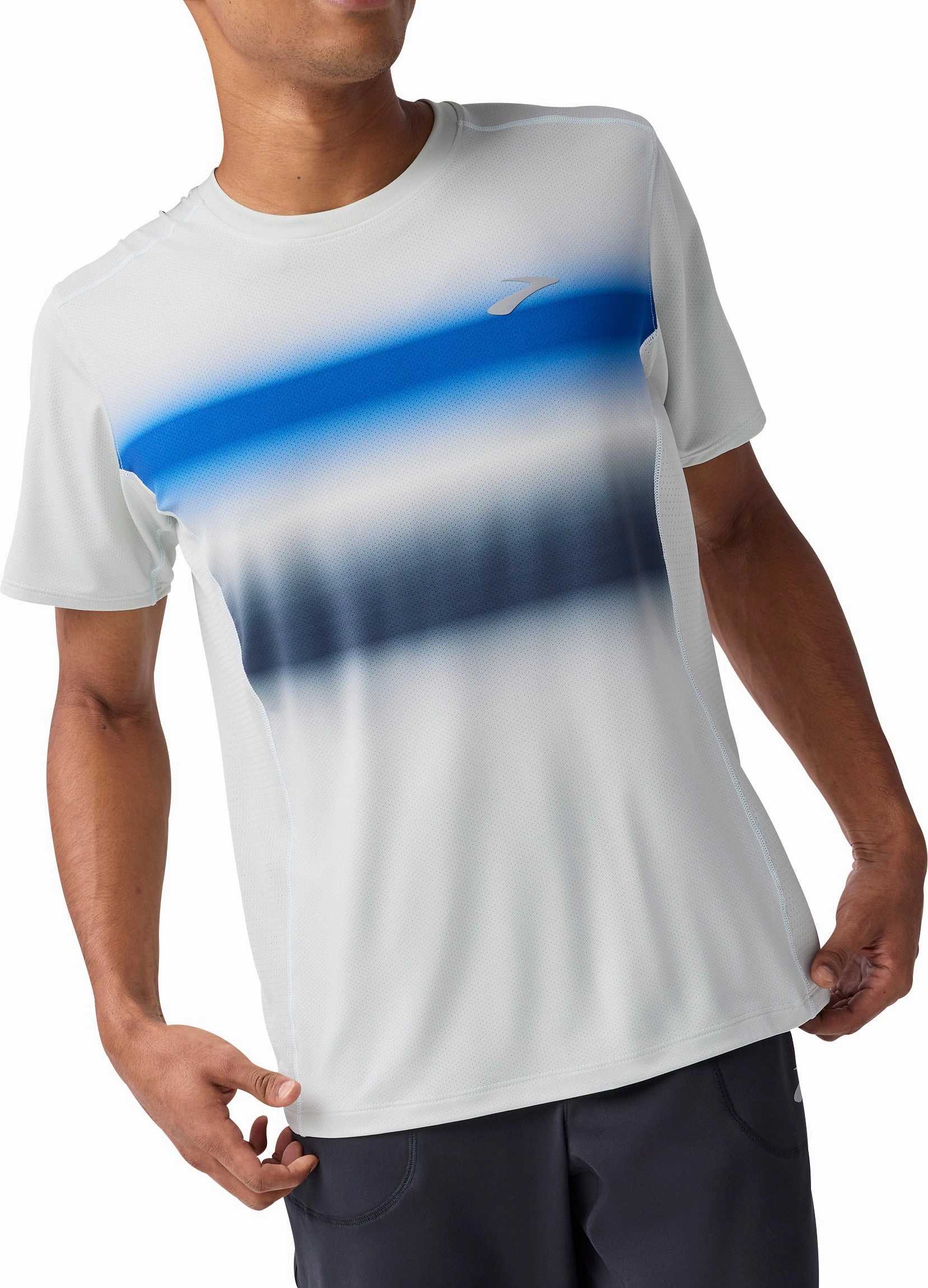 Brooks Atmosphere 3.0 Short Sleeve Mens Running Top - Green Slim Style Versatile Comfort Style