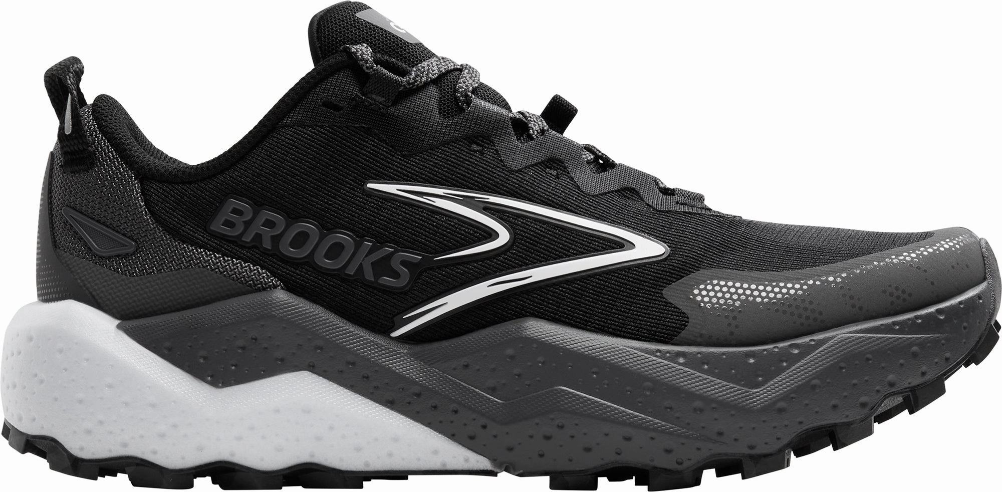 running with a gum rubber outsole Brooks Caldera 8 Mens Trail Running Shoes - Black