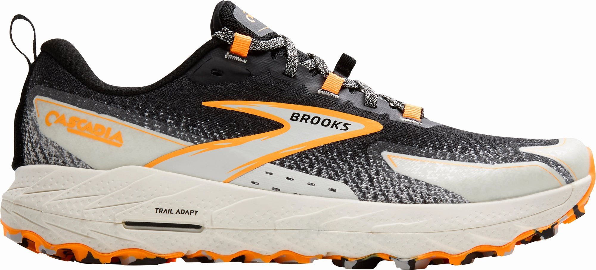 Brooks Cascadia 18 Mens Trail Running Shoes - Black steel - reinforced shoes