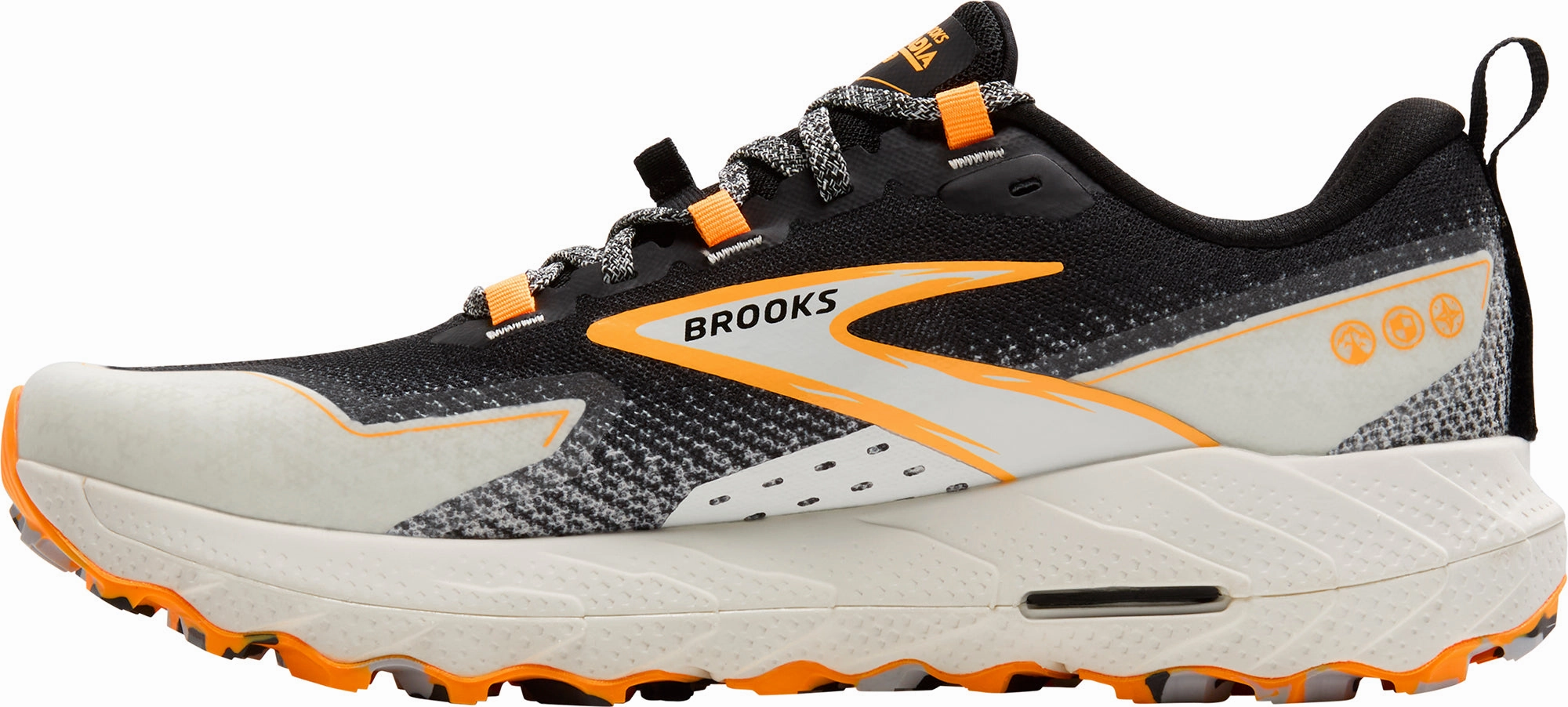 Impact Resistant Heel Counter Brooks Cascadia 18 Mens Trail Running Shoes - Black