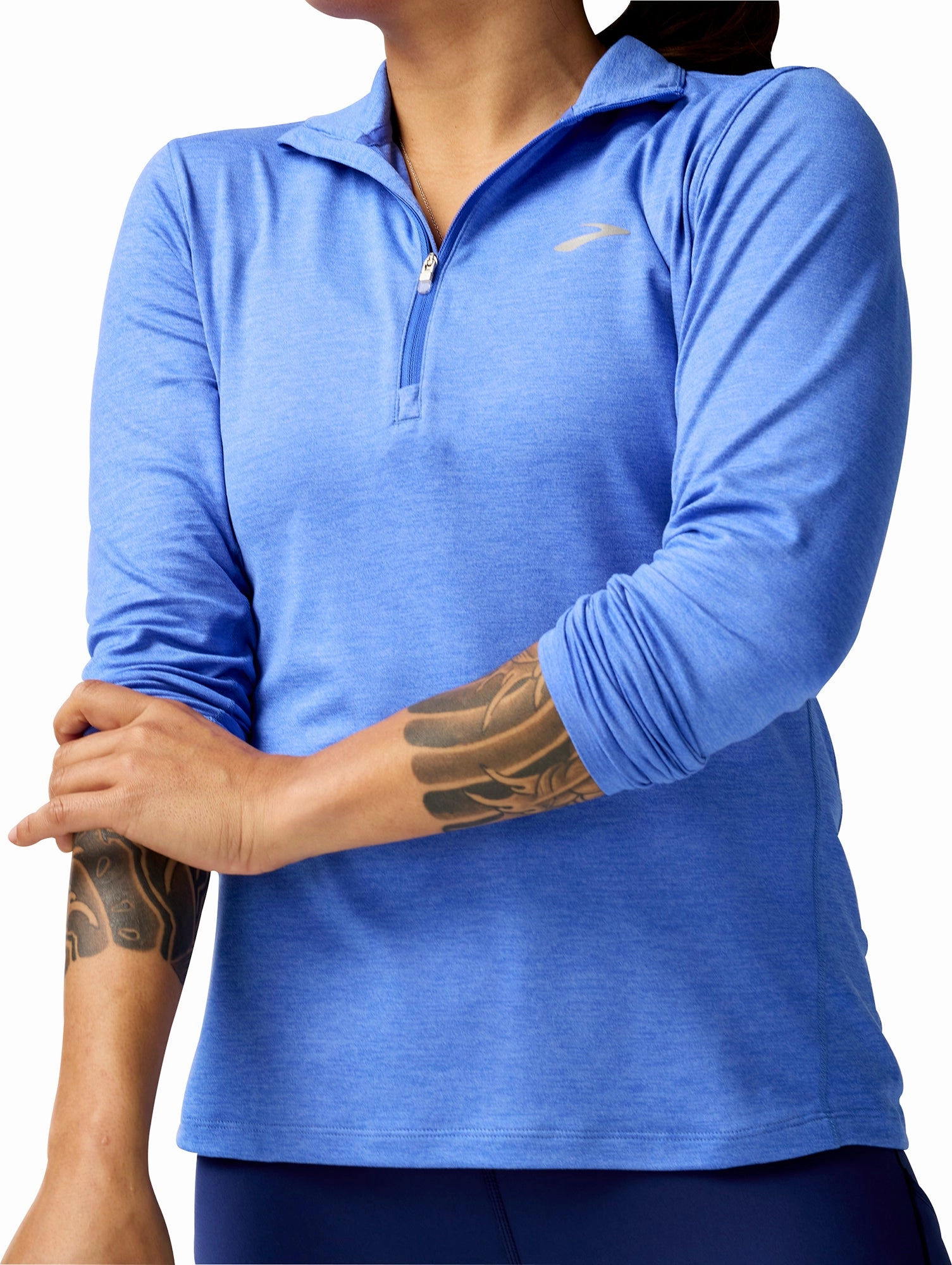 Brooks Dash 2.0 Half Zip Long Sleeve Womens Running Top - Blue Tall