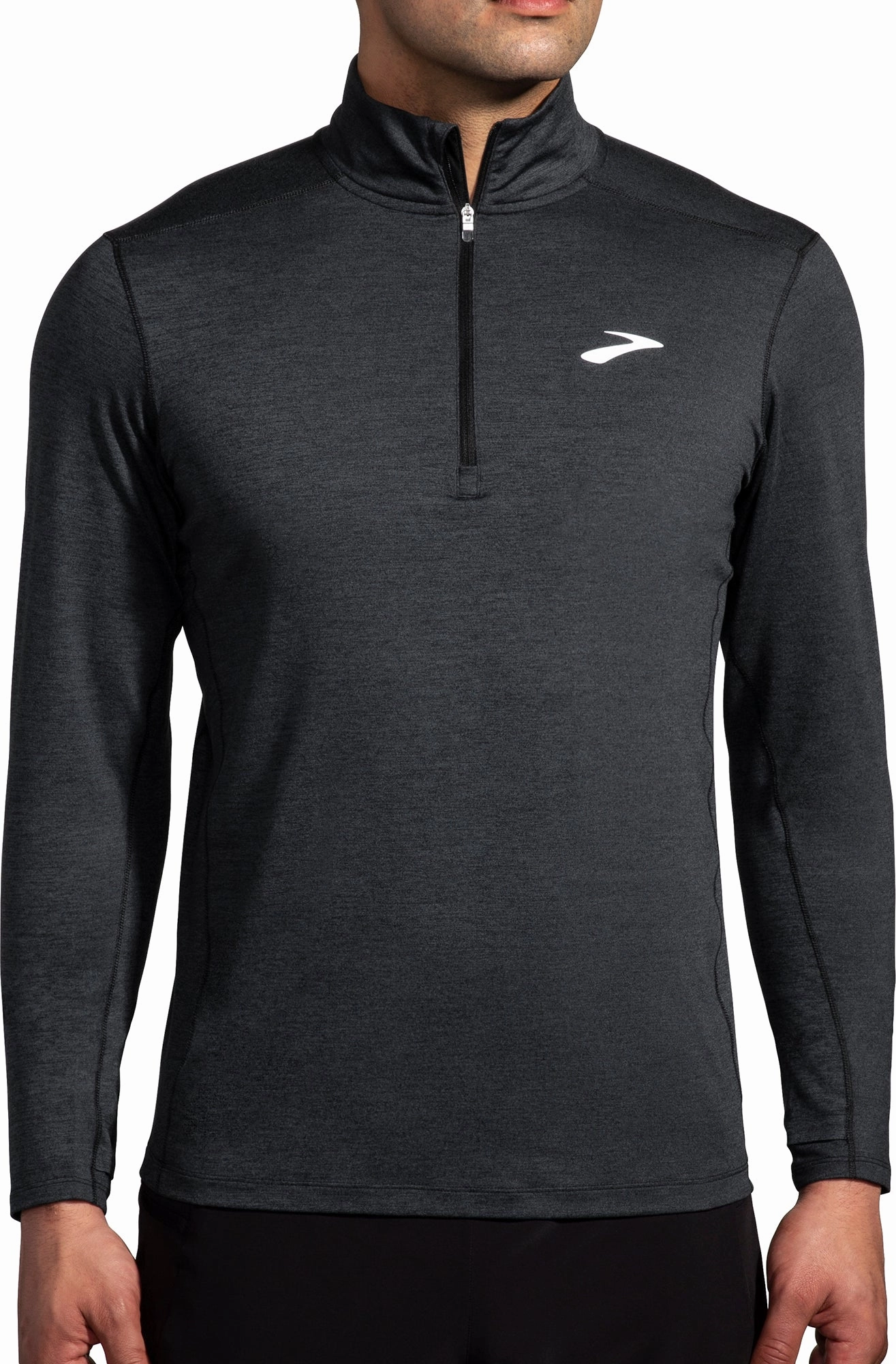 Brooks Dash Half Zip Long Sleeve Mens Running Top - Black Charming