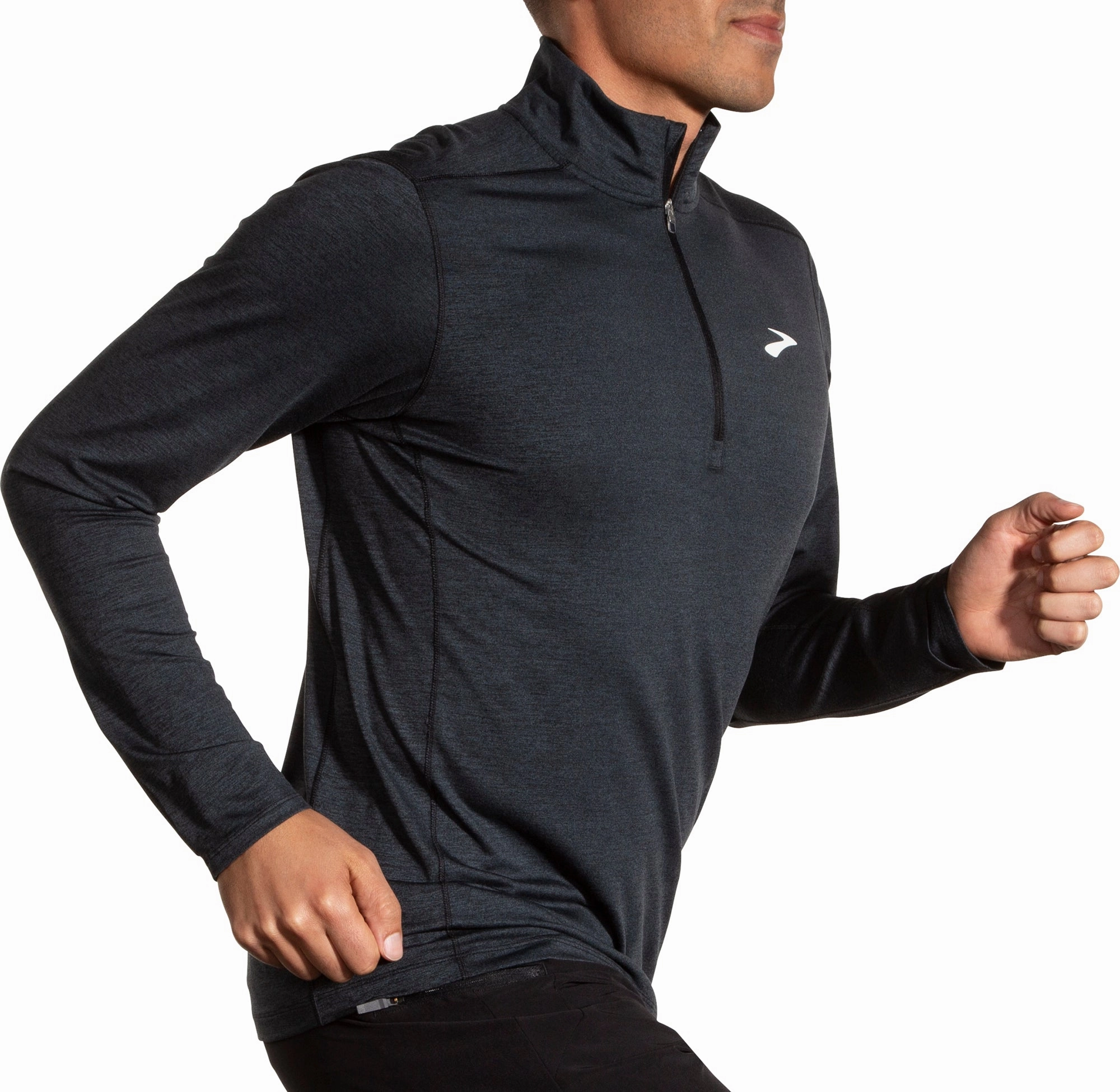Brooks Dash Half Zip Long Sleeve Mens Running Top - Black Gift simple design