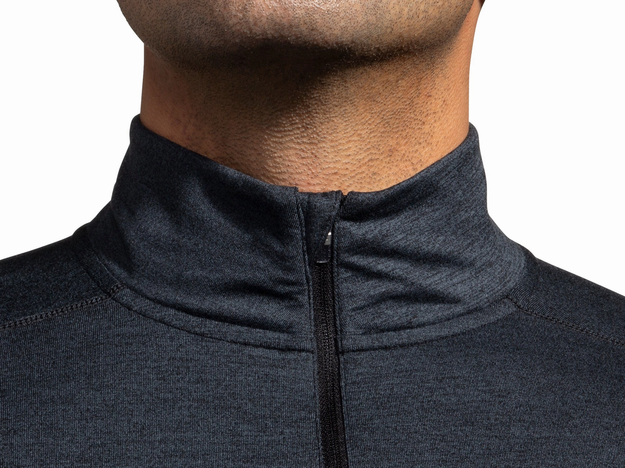 Brooks Dash Half Zip Long Sleeve Mens Running Top - Black Dark Versatile Layering Fit