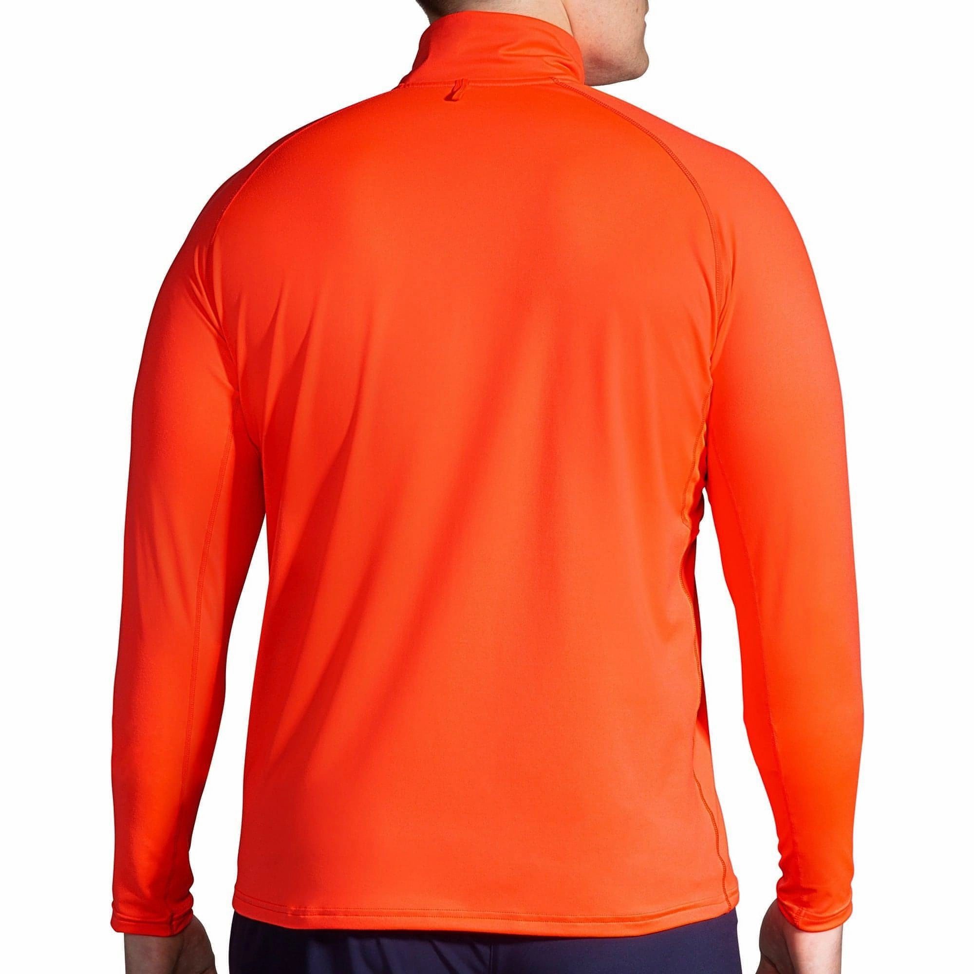 Brooks Dash Half Zip Long Sleeve Mens Running Top - Orange High Neck