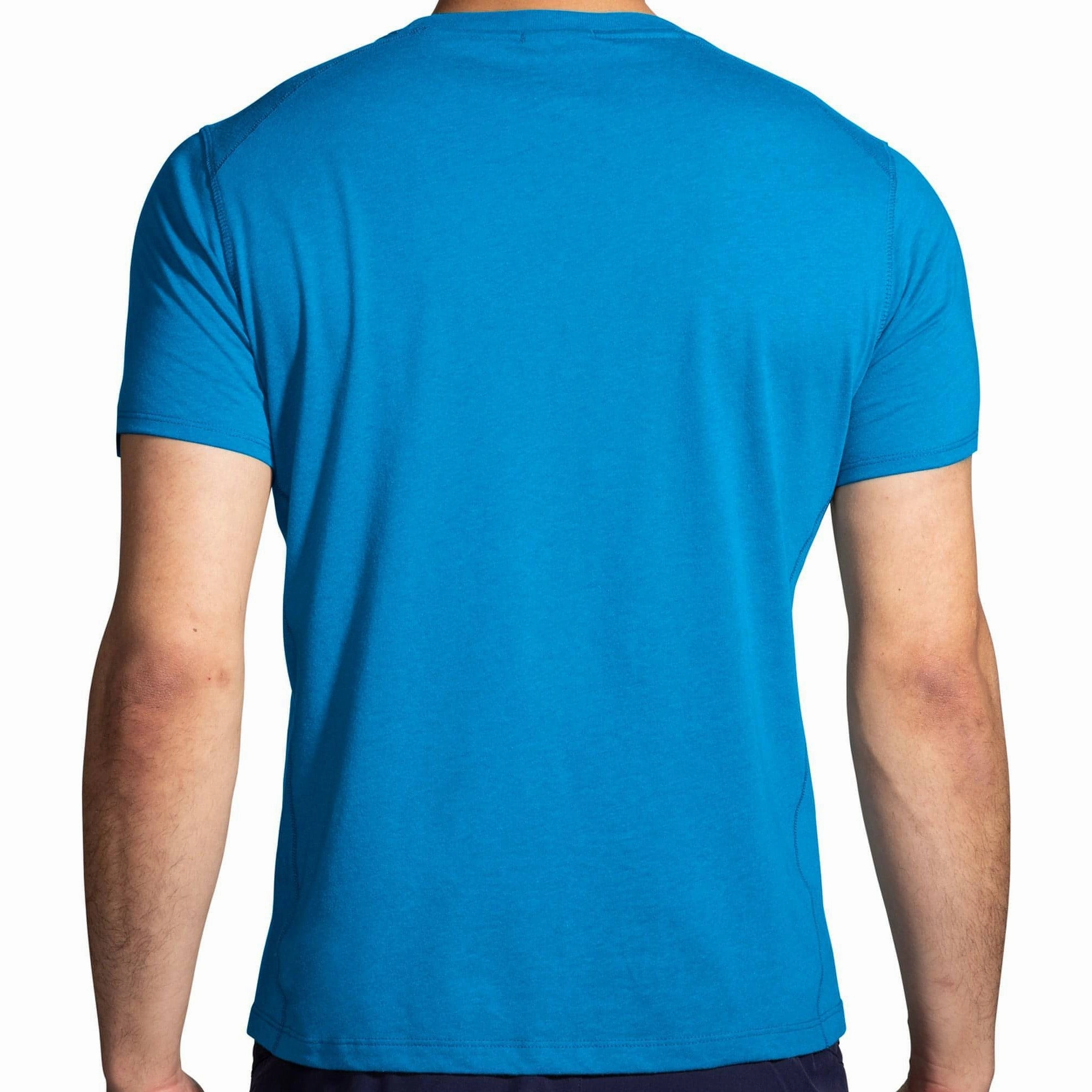 Brooks Distance 2.0 Short Sleeve Mens Running Top - Blue Lightweight Comfort Wear Timeless Must-Have