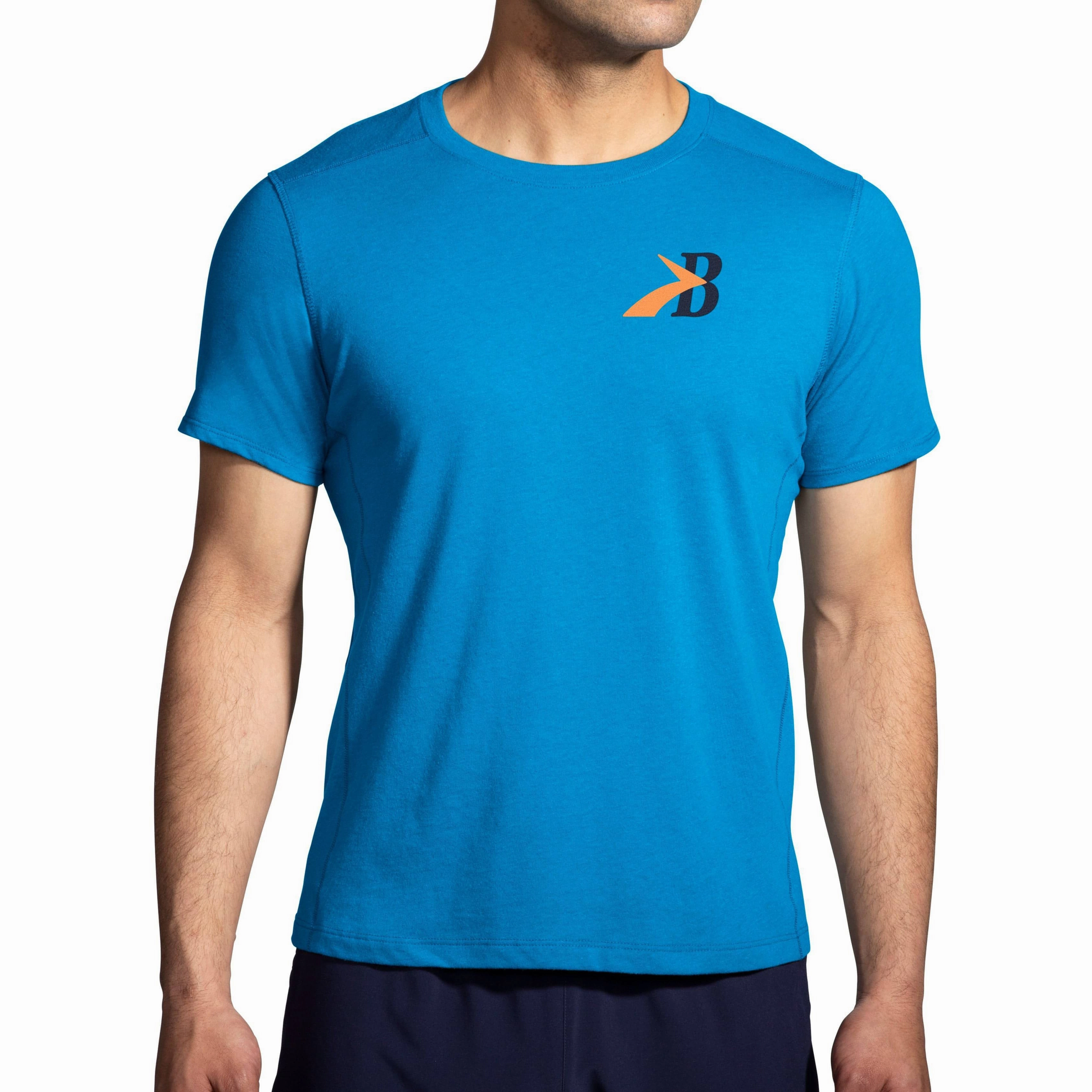 Brooks Distance 2.0 Short Sleeve Mens Running Top - Blue coordinate with other items