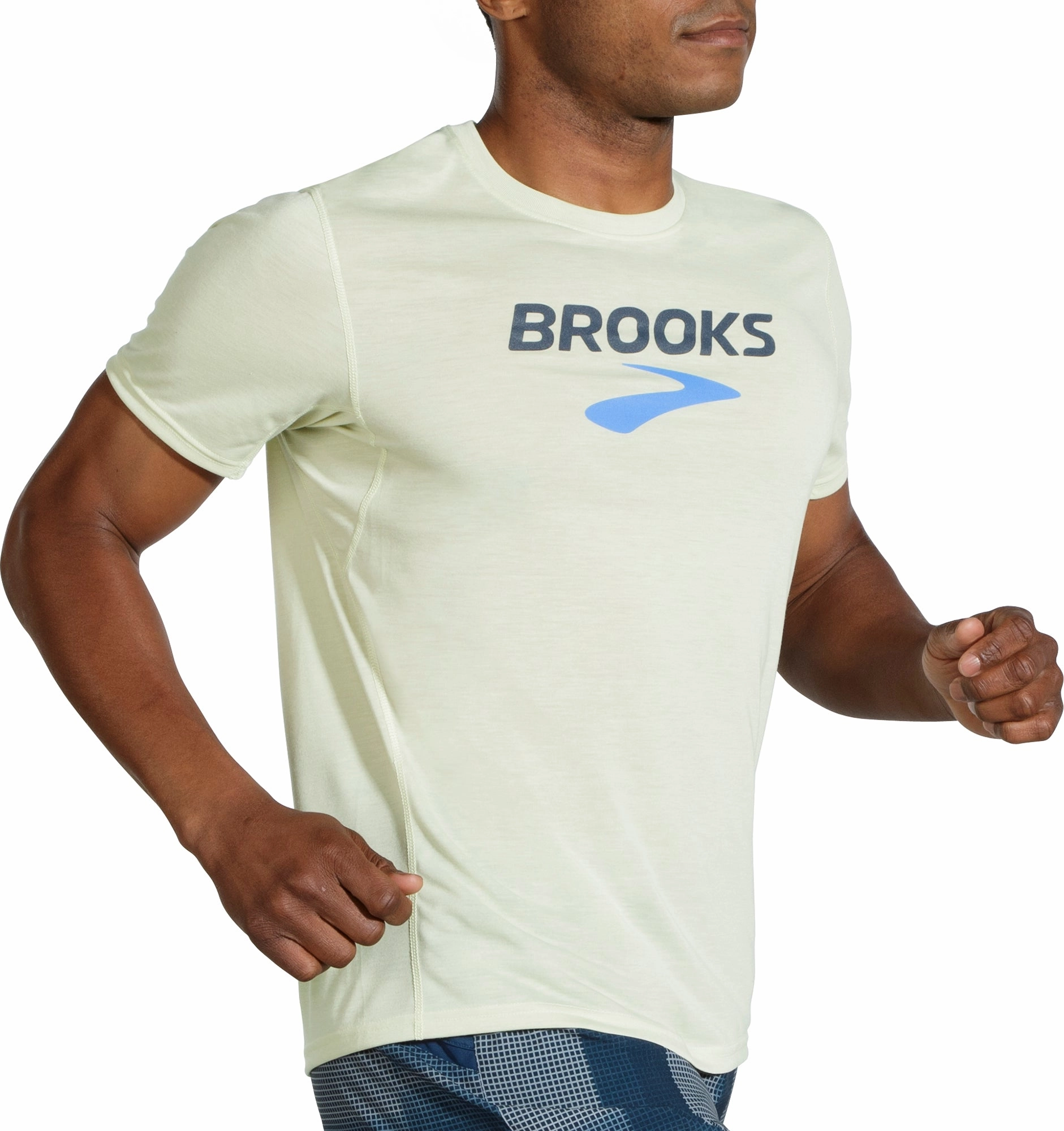 Smart Layer Brooks Distance Graphic Short Sleeve Mens Running Top - Yellow