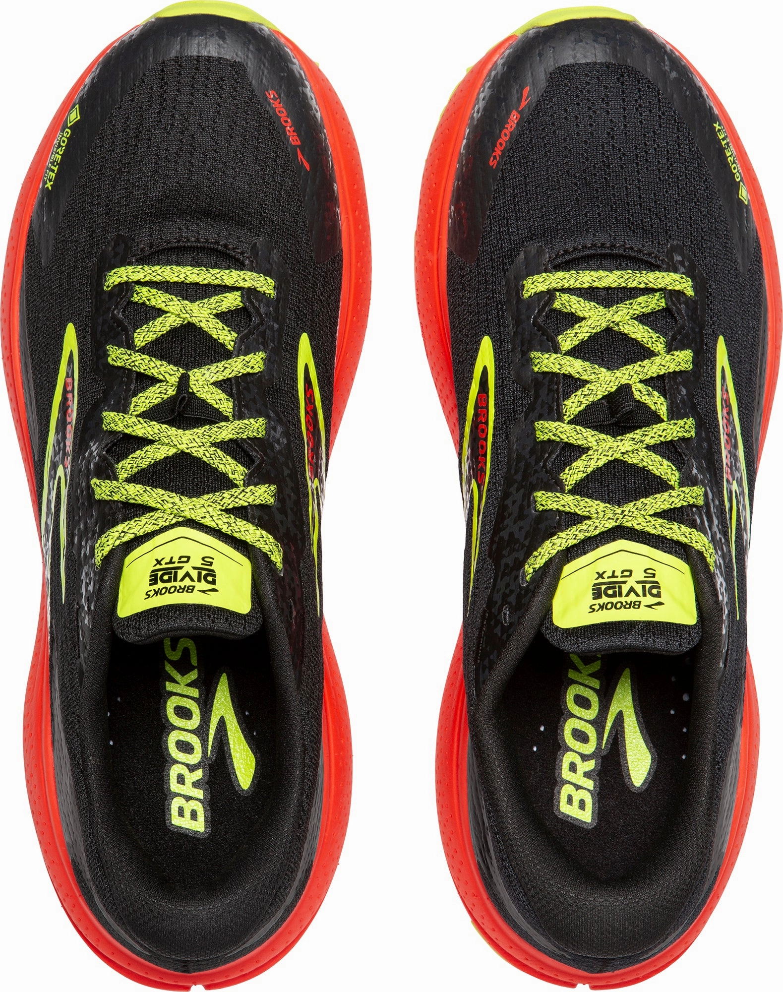 running shoes with memory foam Anti Slip Outsole Technology Brooks Divide 5 GORE-TEX Mens Trail Running Shoes - Black