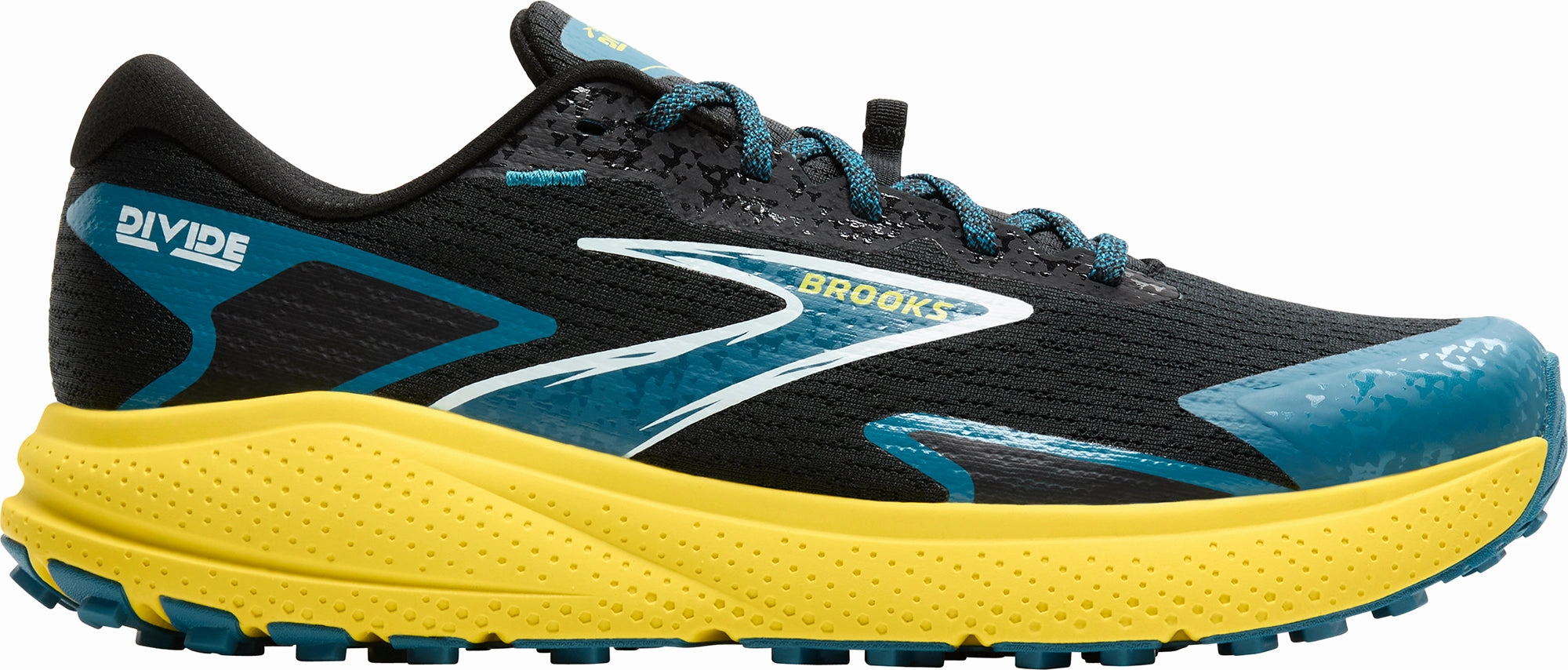 weather - proof running shoes EvaMidsole Brooks Divide 5 Mens Trail Running Shoes - Black