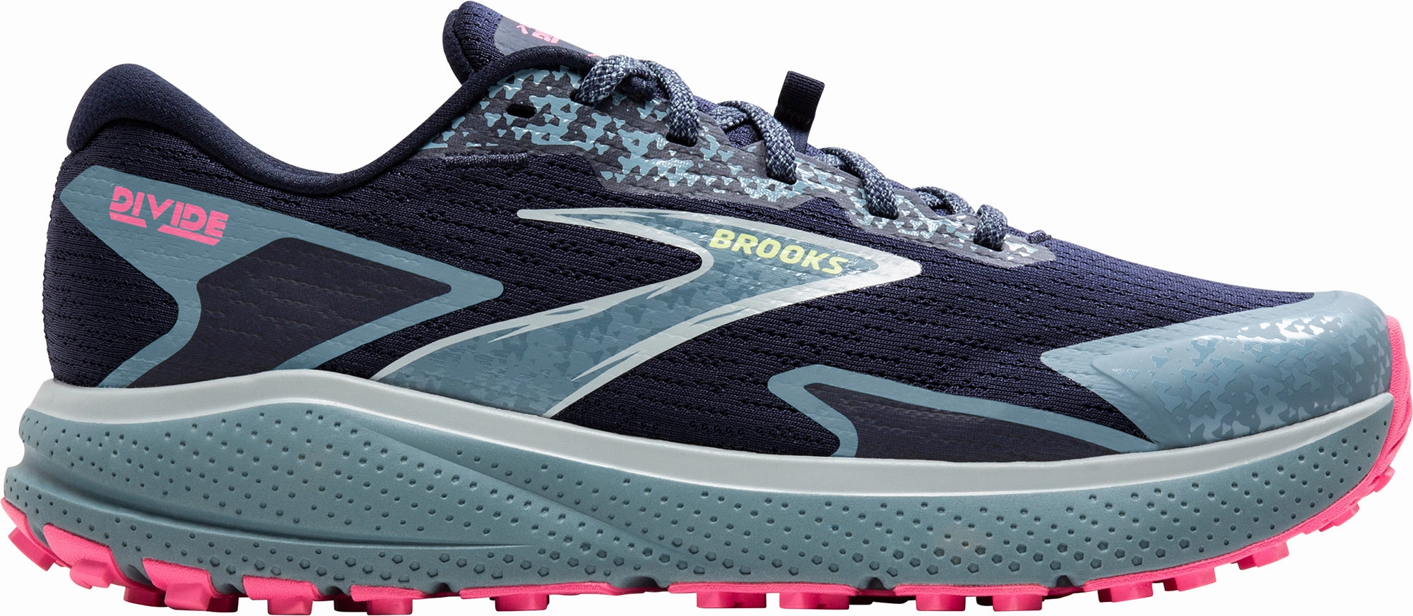 lightweight synthetic shoes Tensile Bar Weaving Brooks Divide 5 Womens Trail Running Shoes - Blue