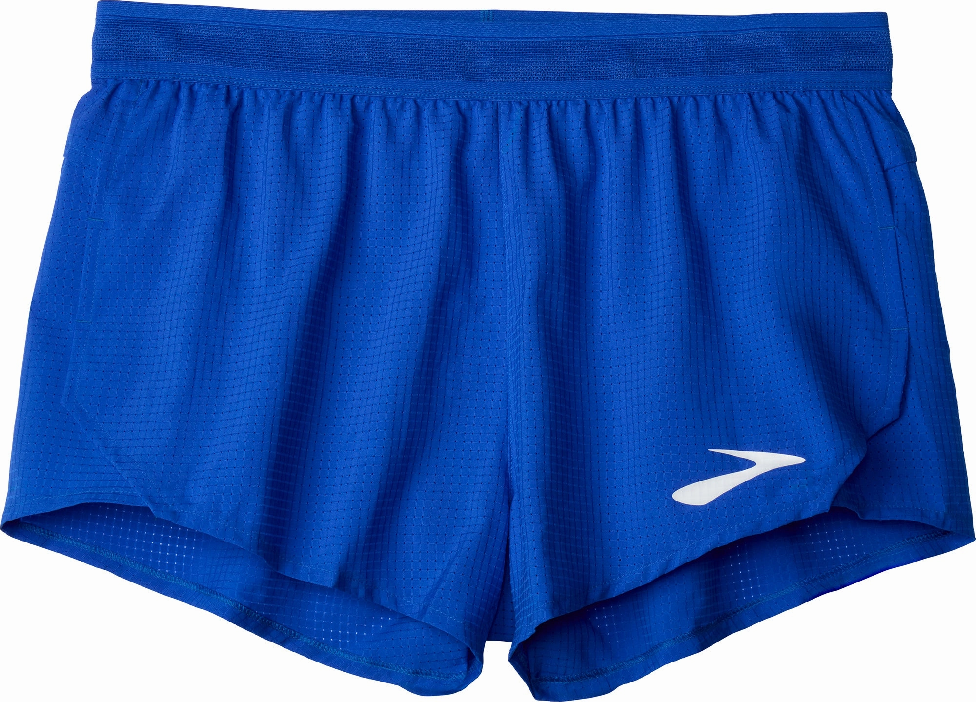 Non Restrictive Cut Relaxed fit style Brooks Elite 2 Inch Split Womens Running Shorts - Blue