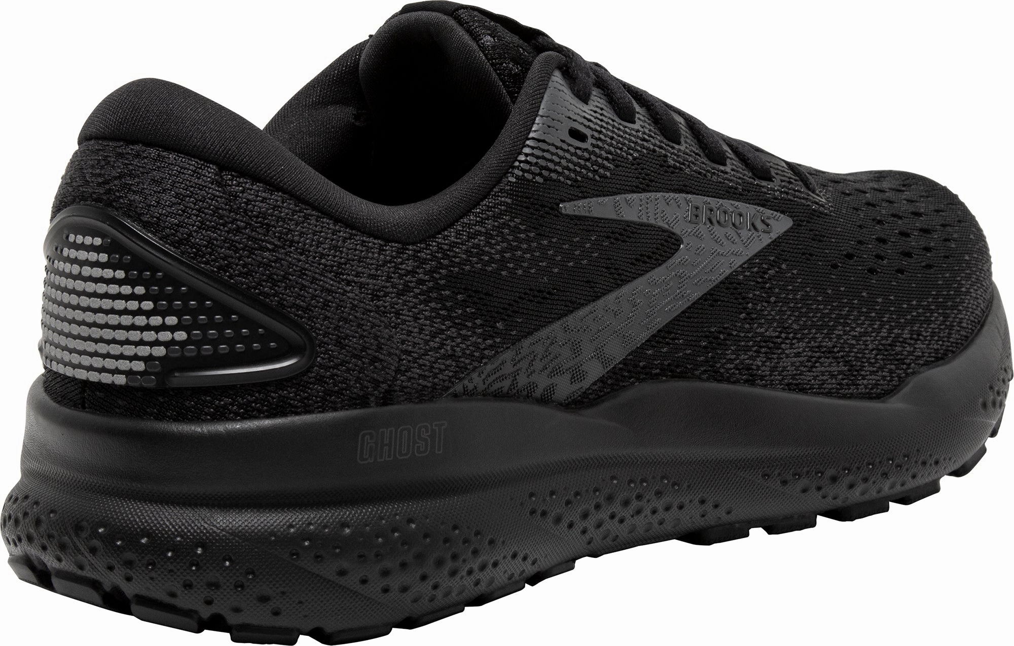 Brooks Ghost 16 WIDE FIT Womens Running Shoes - Black Supportive Midsole Arch Ground Contact Design