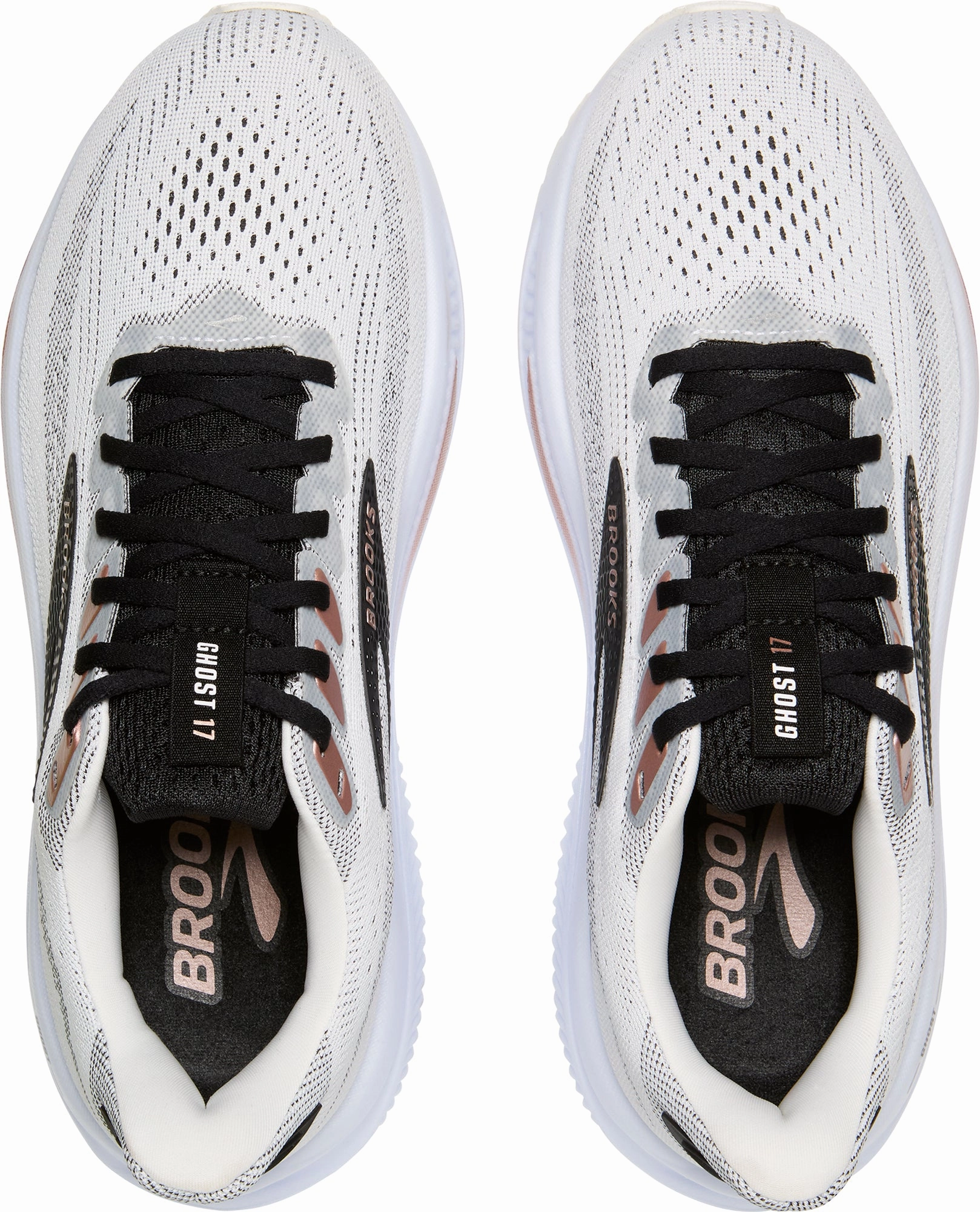 Brooks Ghost 17 Womens Running Shoes - White Microfiber Layer