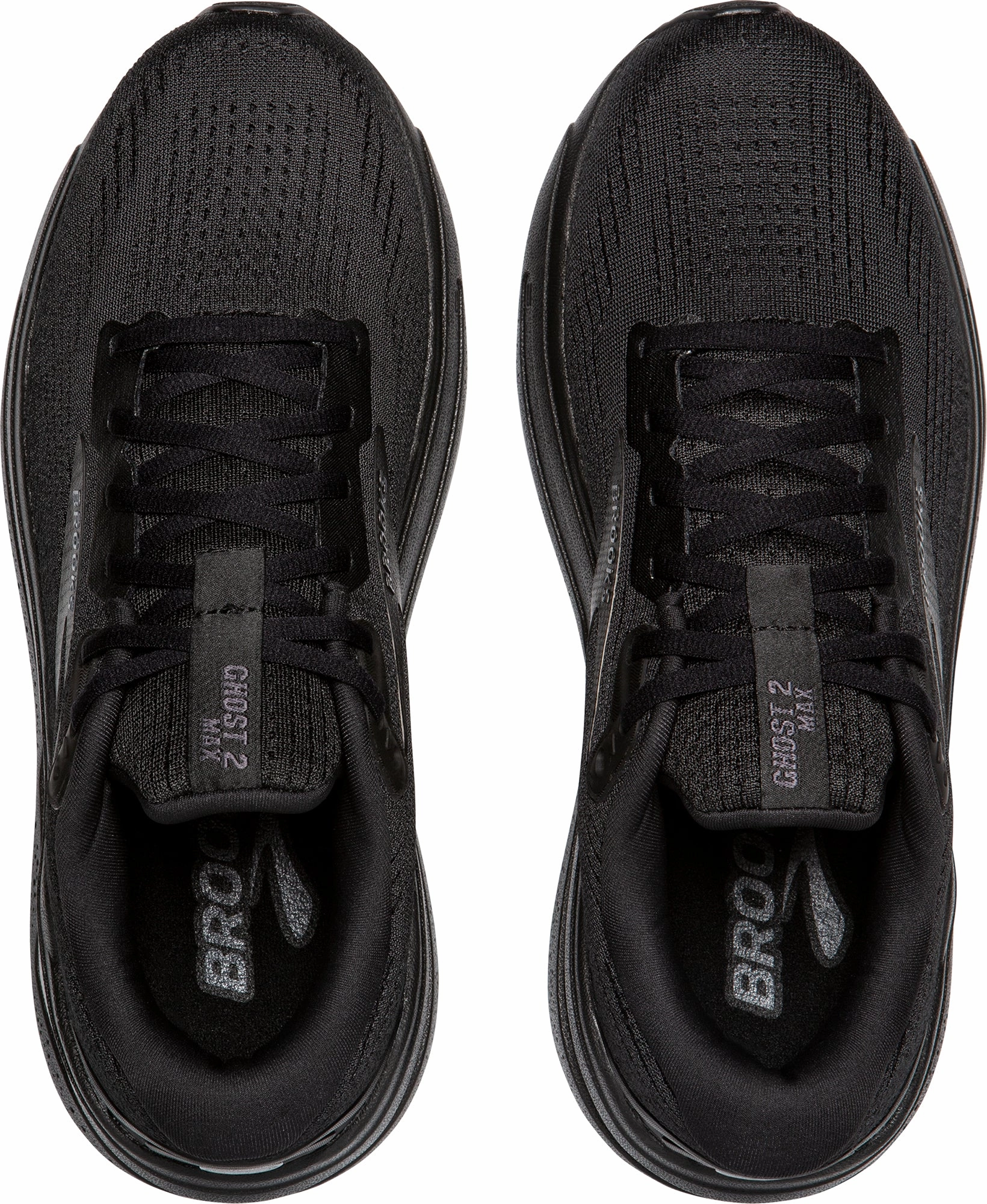 Brooks Ghost Max 2 WIDE FIT (2E) Womens Running Shoes - Black Impact Absorbing for long - distance