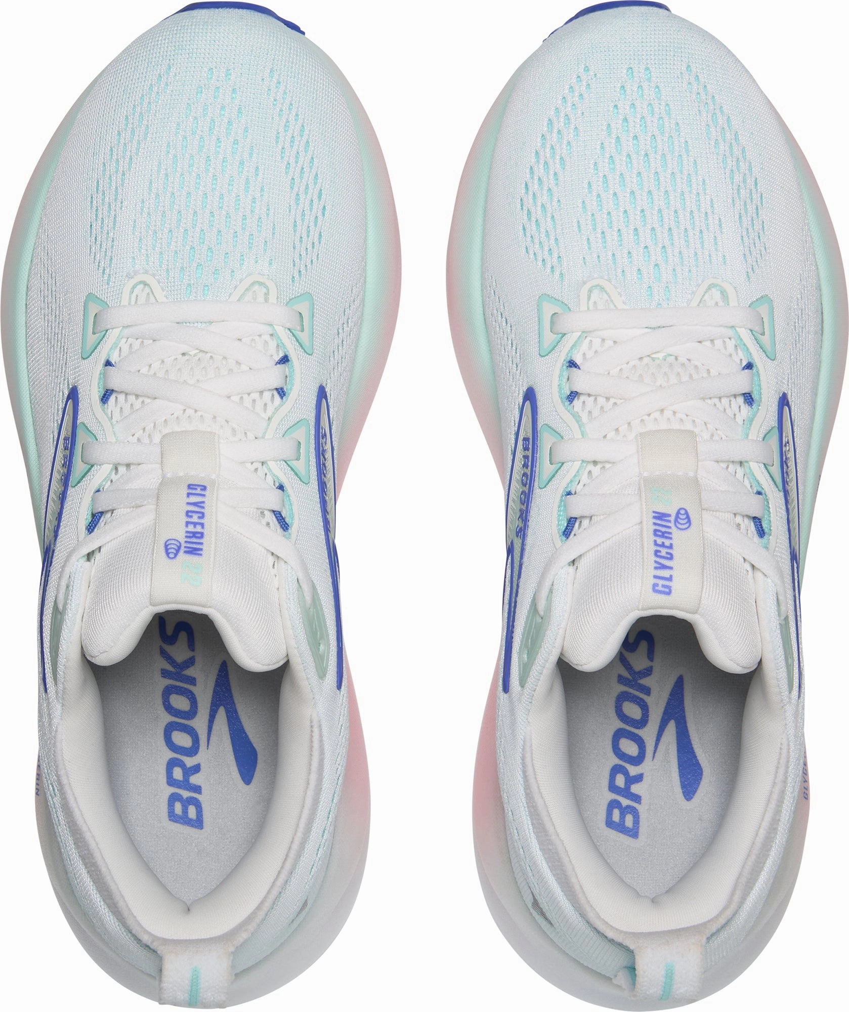 Brooks Glycerin 22 WIDE FIT Womens Running Shoes - White Men's polyester shoes