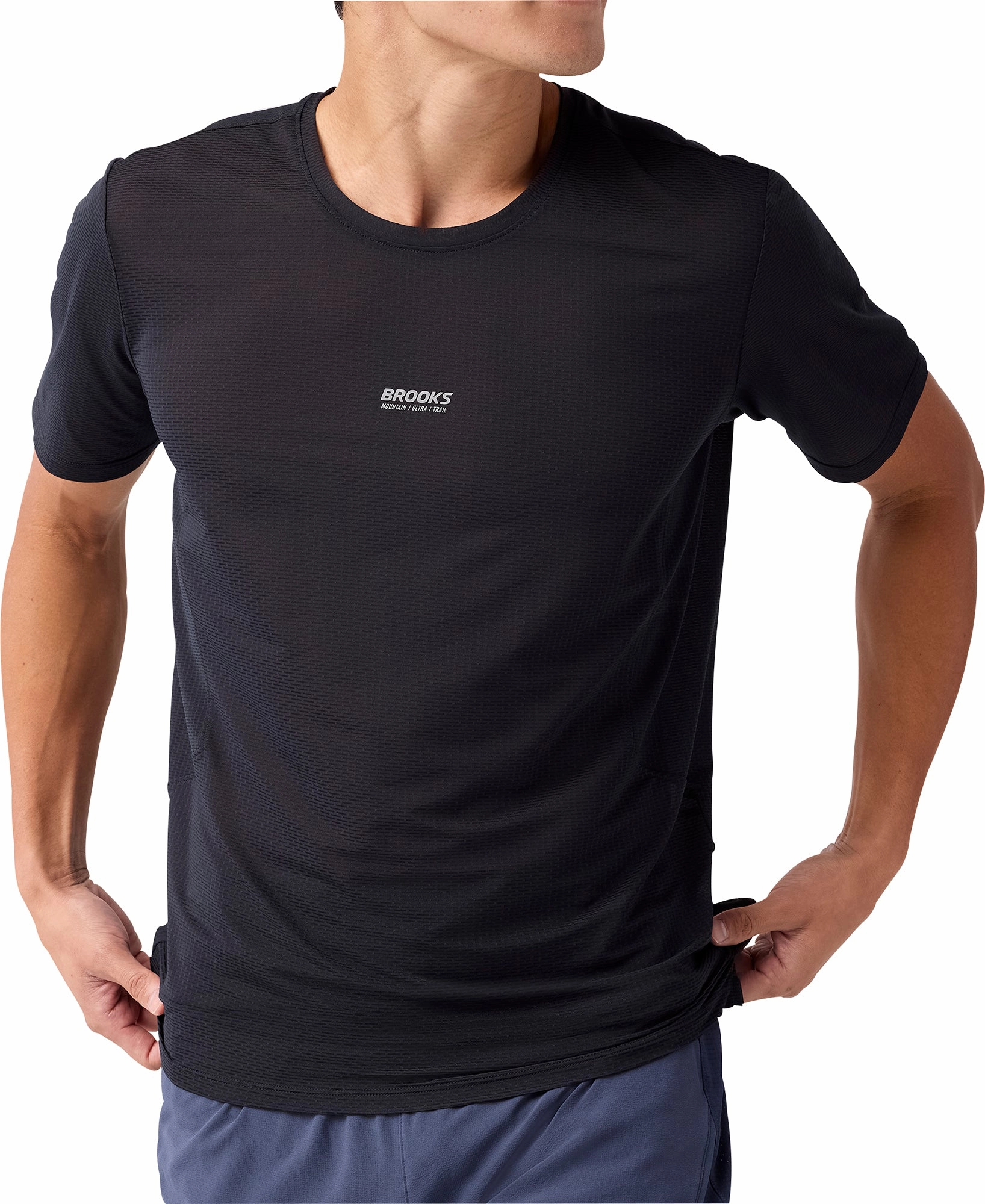 QuickDryTechnology Brooks High Point 2.0 Short Sleeve Mens Running Top - Black
