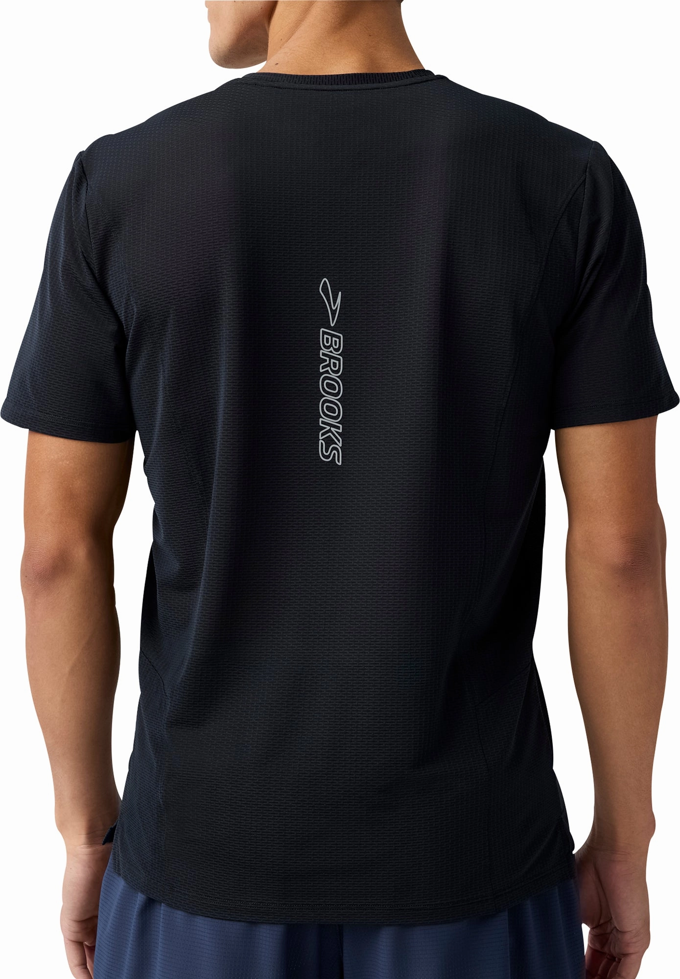Performance Fit Non Restrictive Fit Brooks High Point 2.0 Short Sleeve Mens Running Top - Black