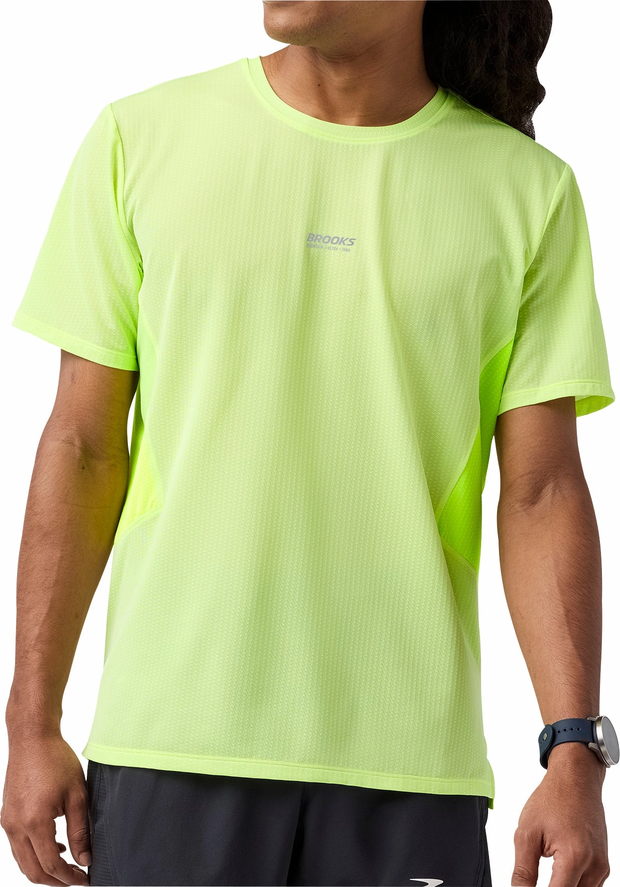 Brooks High Point 2.0 Short Sleeve Mens Running Top - Yellow Smart Casual Look