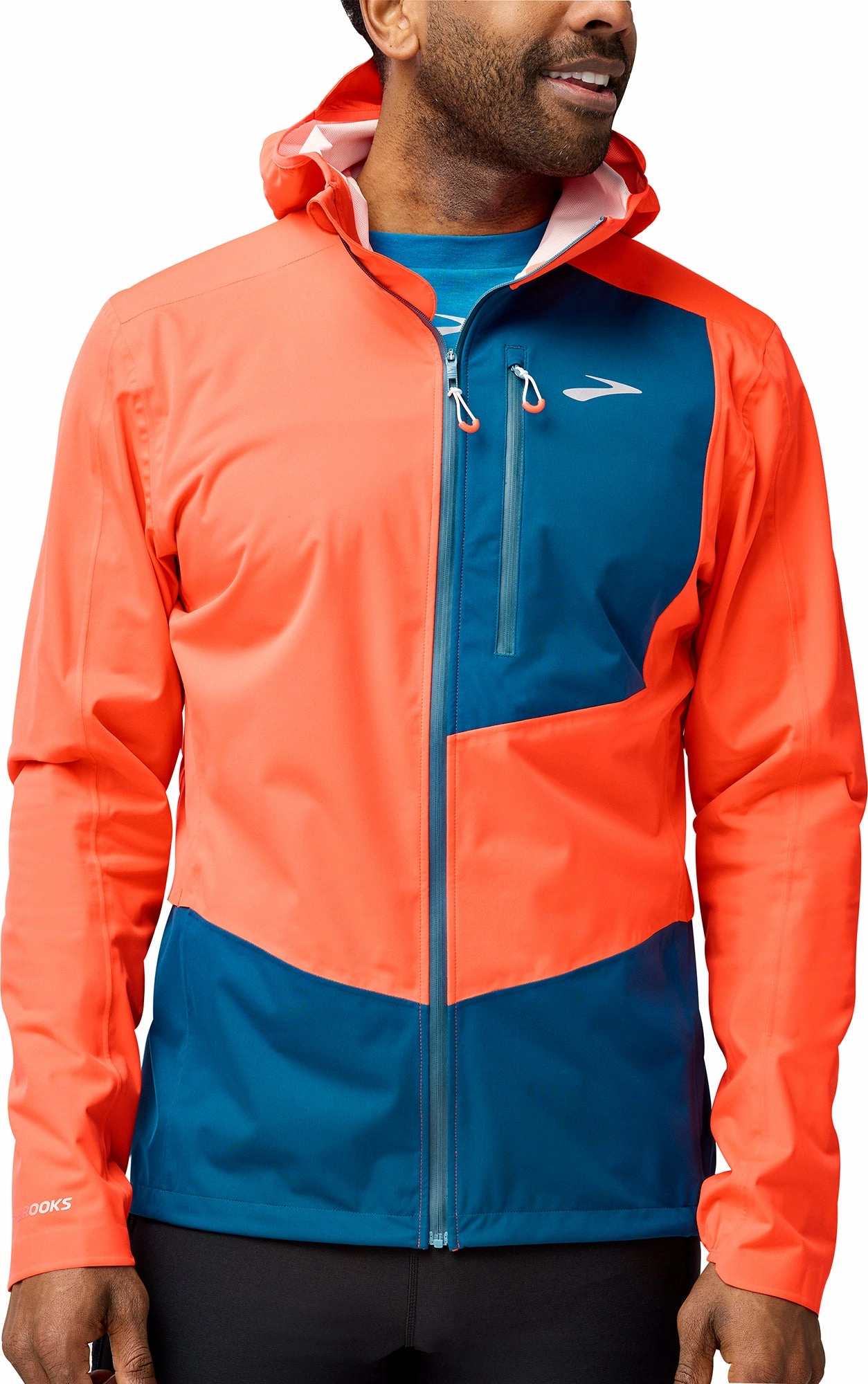 Brooks High Point 2.0 Waterproof Mens Running Jacket - Orange Multi-Season Wear Stole