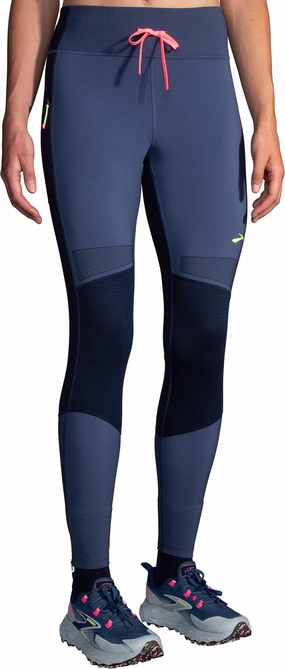Brooks High Point Womens Long Running Tights - Blue Daily Comfort
