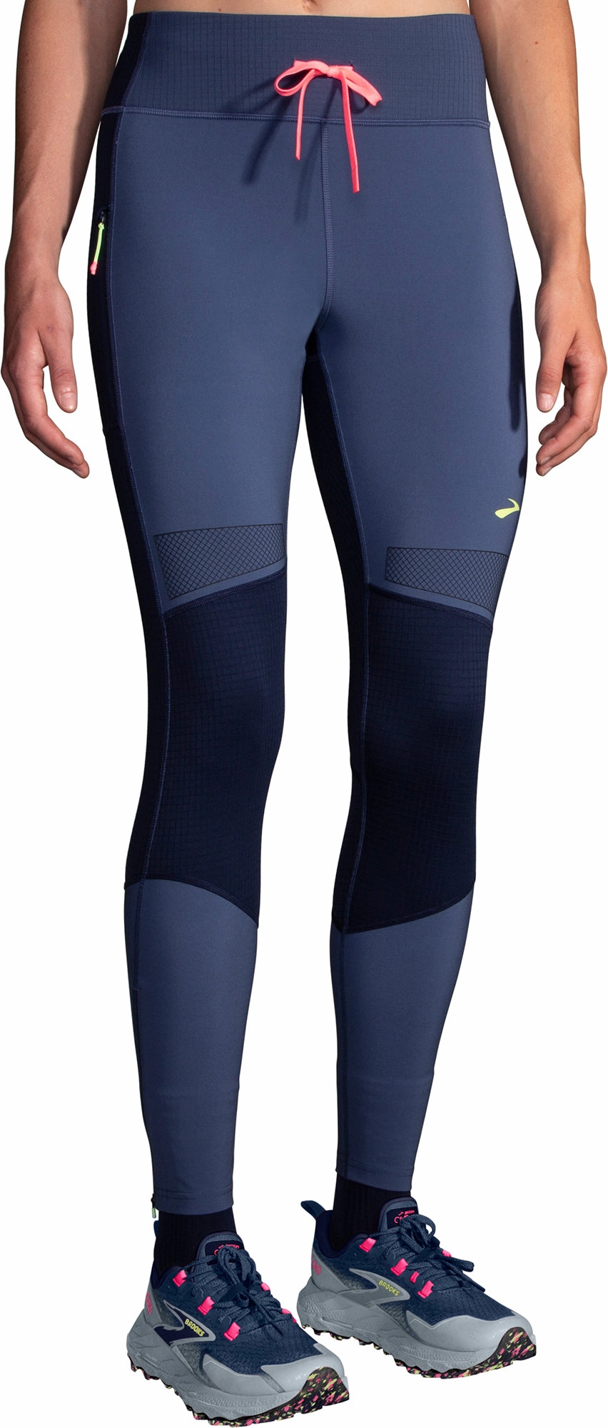 Brooks High Point Womens Long Running Tights - Blue Daily Comfort