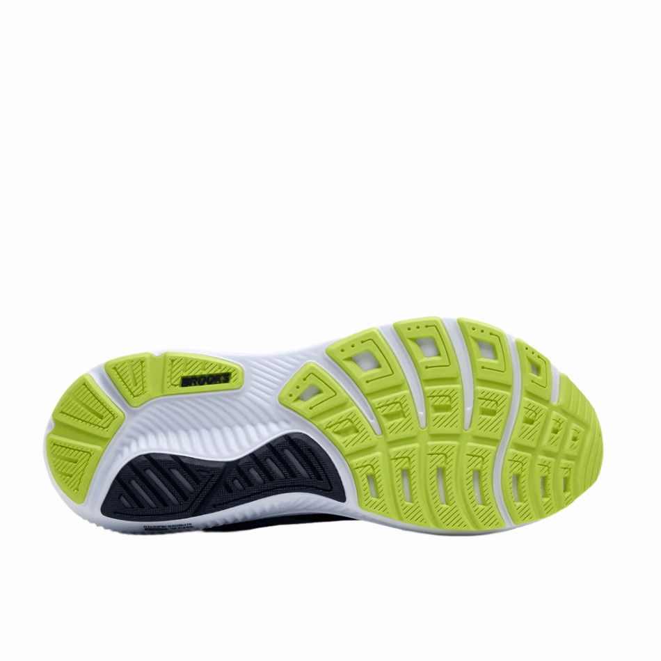 Brooks Men's Ghost 17 2E Wide Fit Running Shoes in Peacoat/Lime/Blue AW25 Fluidride workout footwear