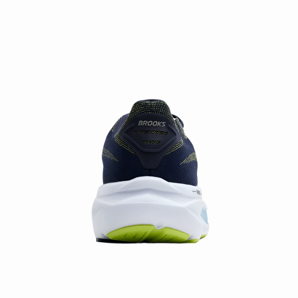 Impact protection Bouncy Ride Brooks Men's Ghost 17 2E Wide Fit Running Shoes in Peacoat/Lime/Blue AW25