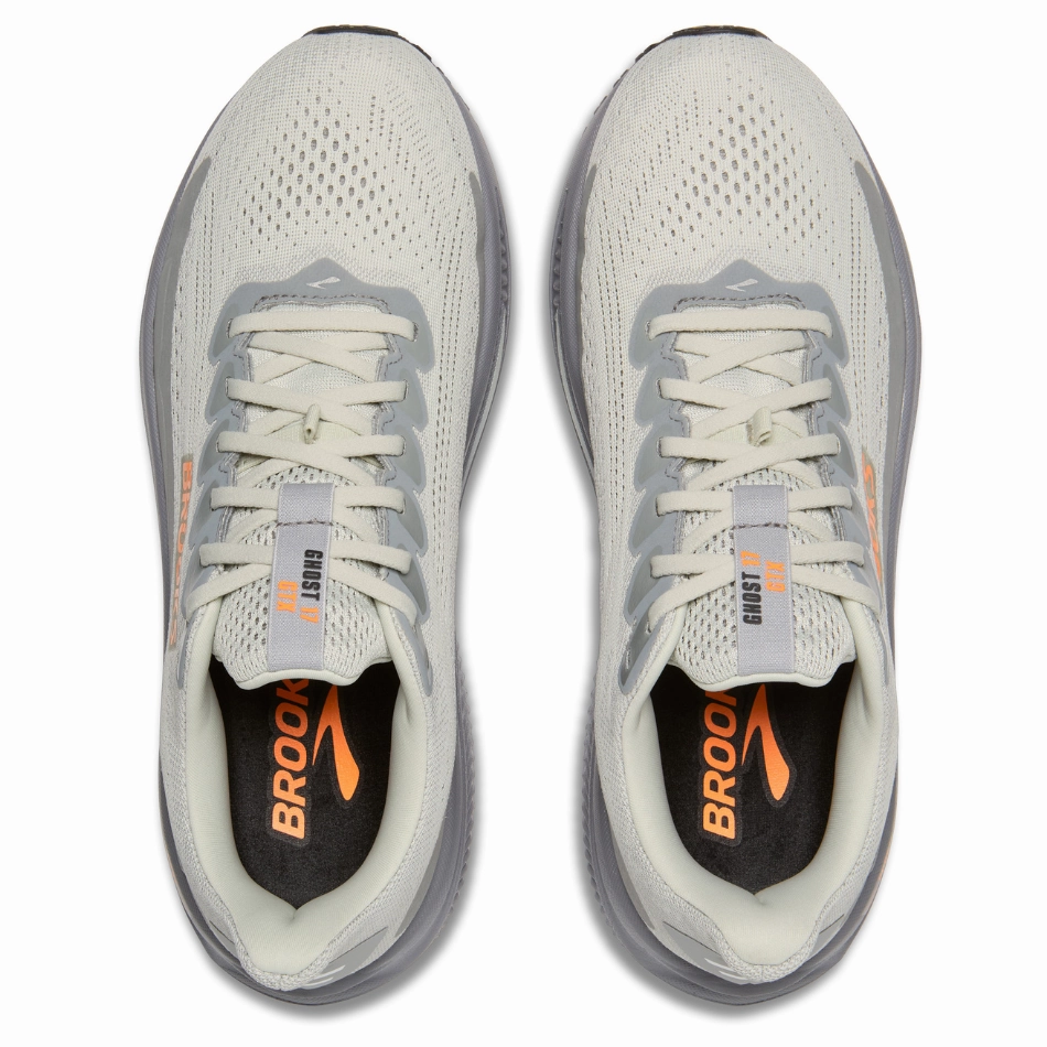 Brooks Men's Ghost 17 GTX Running Shoes in Smoke/Primer Grey/Orange AW25 indoor - athlete all - weather