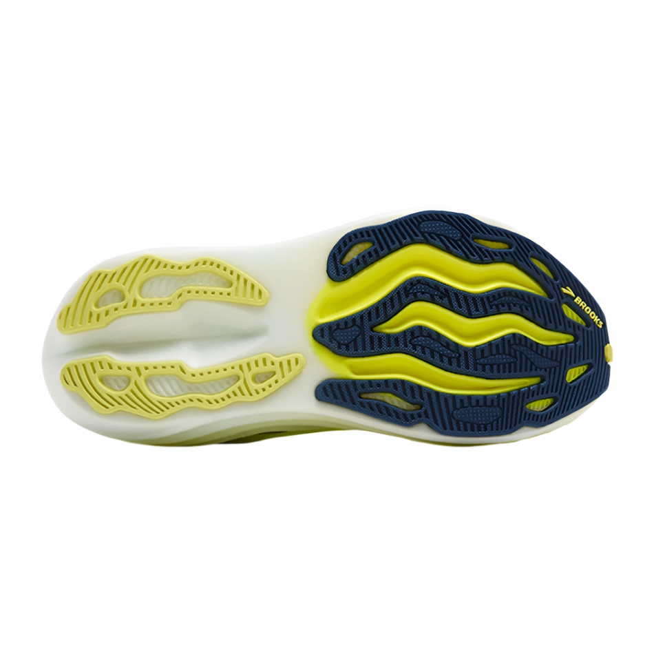 Brooks Men's Glycerin Max Running Shoes in Lime/Navy Peony/White AW25 seamless - transition