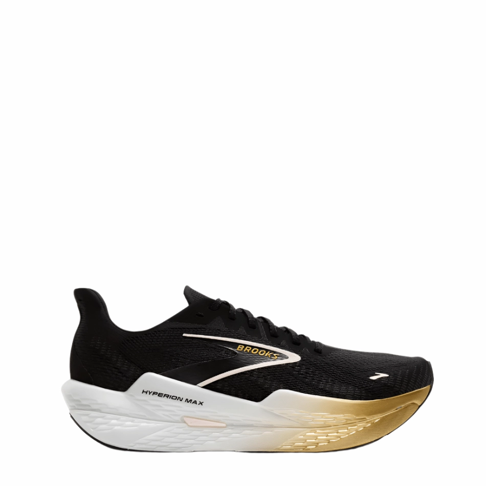 Brooks Men's Hyperion Max 2 Running Shoes in Black/Gold/Pink SS25 Ventilation - holes Endurance training