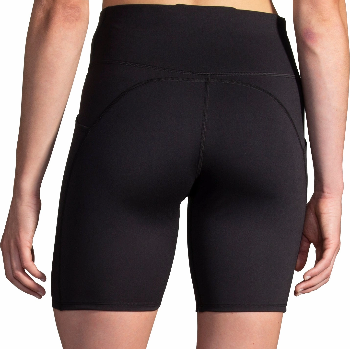 Brooks Spark 8 Inch Womens Short Running Tights - Black Adjustable drawstring Fitness wear