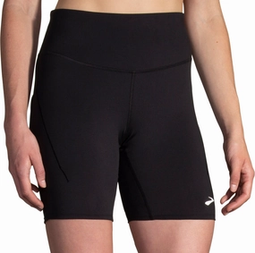 tie-dye look meditation wear Brooks Spark 8 Inch Womens Short Running Tights - Black