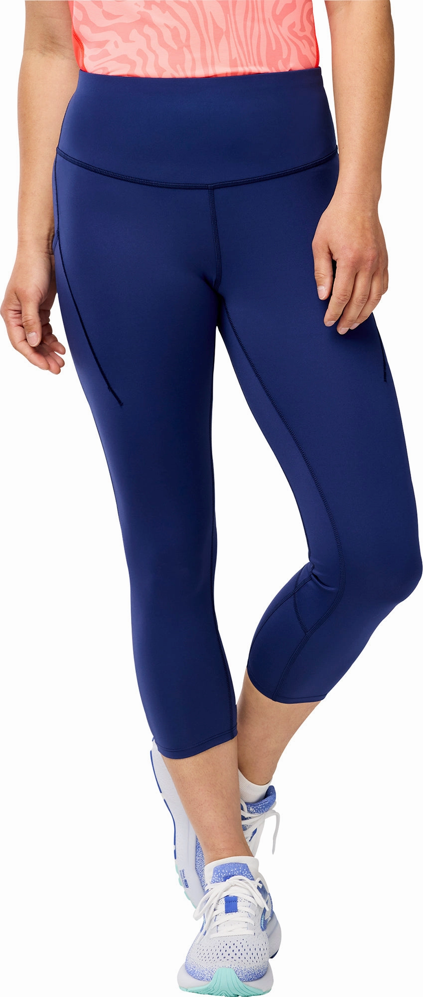 Brooks Spark Womens 3/4 Capri Running Tights - Blue Breathable fabric Morning Stretch Active Lifestyle