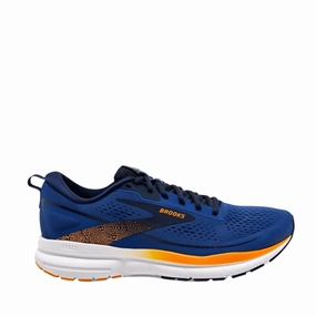 Endurance Boost Brooks Trace 3 Men's Running Shoes SS24 Blue/Peacoat/Orange
