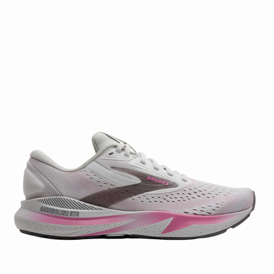 Slip Resistant Sole running legacy Brooks Women's Adrenaline GTS 24 Running Shoes in Oyster/Excalibur/Pink AW25