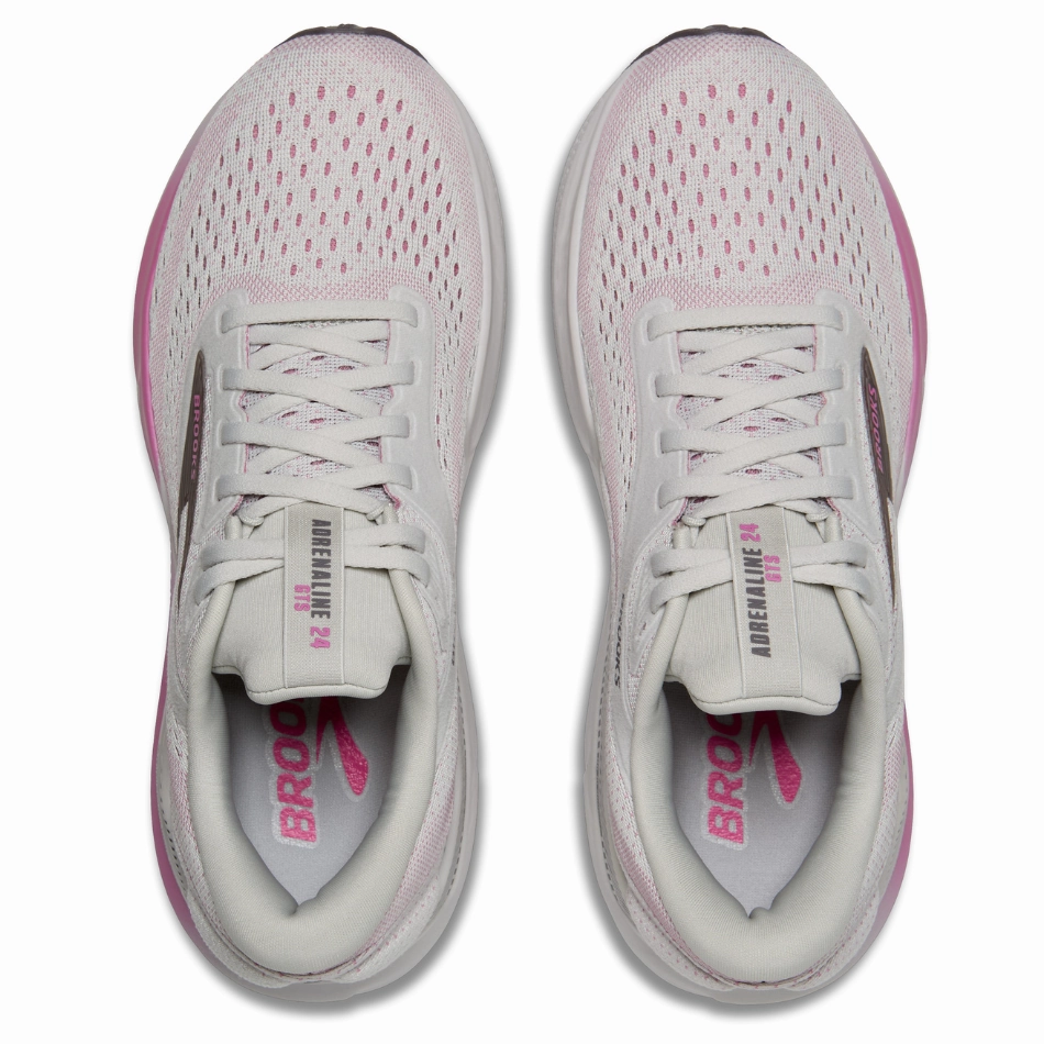 Resilient professional running shoes Brooks Women's Adrenaline GTS 24 Running Shoes in Oyster/Excalibur/Pink AW25