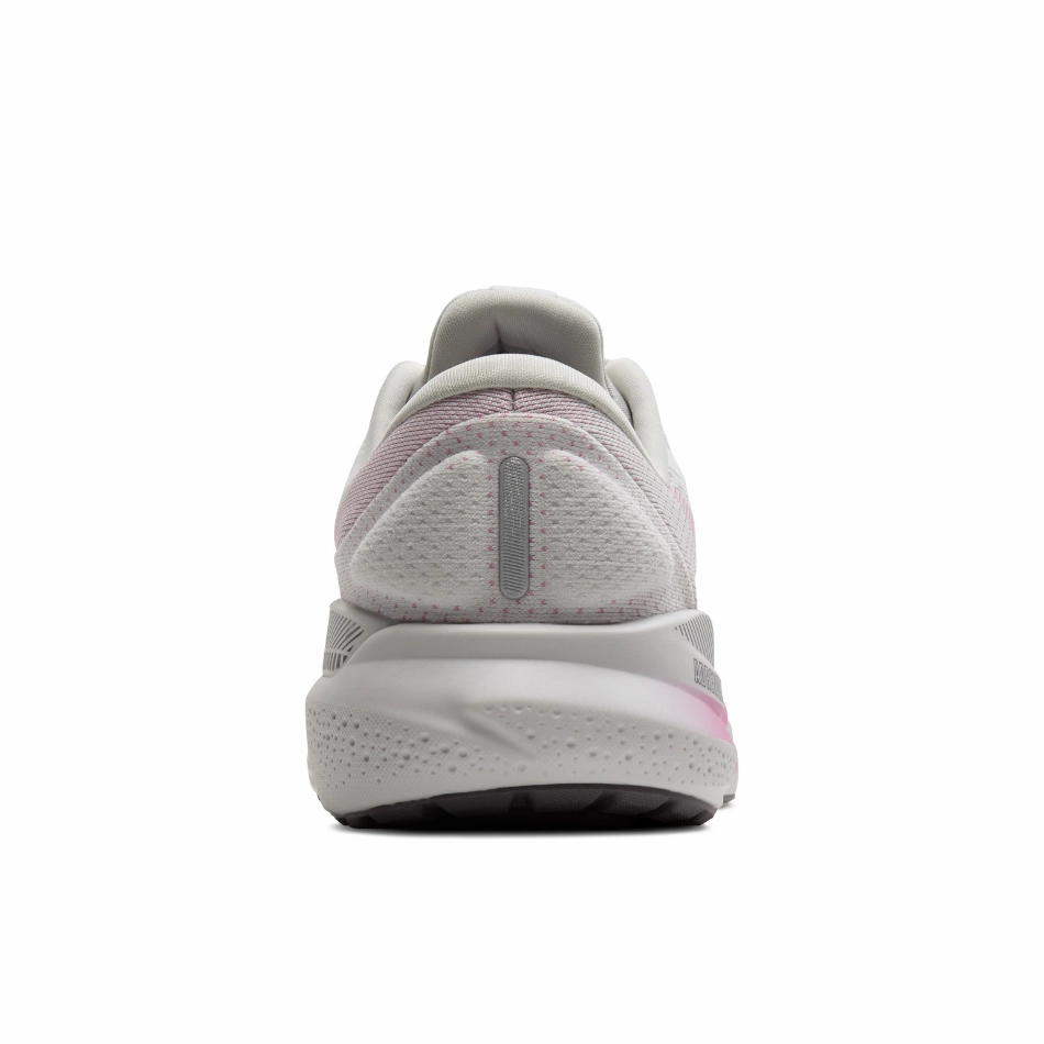 Brooks Women's Adrenaline GTS 24 Running Shoes in Oyster/Excalibur/Pink AW25 toe - support - system Rolling Motion Technology