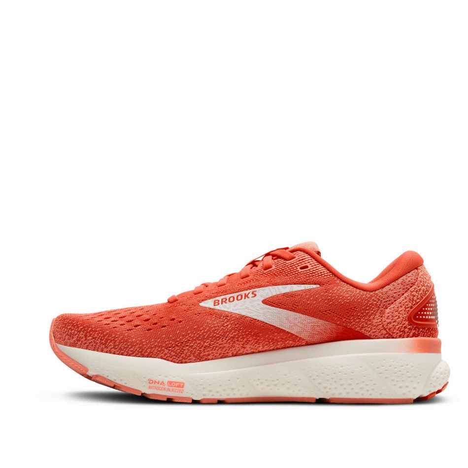 Brooks Women's Ghost 16 Running Shoes in Coral/Desert Flower/Coconut SS25 Unparalleled comfort