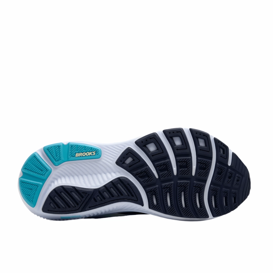 Brooks Women's Ghost 17 D Wide Fit Running Shoes in Navy/Green/Turquoise AW25 gel insole shoes