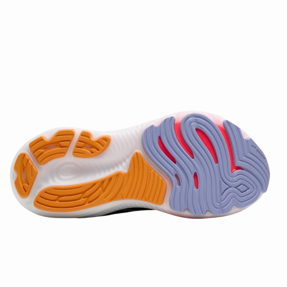 Slip   On Style Brooks Women's Glycerin GTS 22 Running Shoes in Black/Blue Heron/Orange AW25