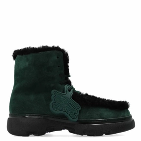 Burberry Creeper Shearling Round Toe Lace-Up Boots, Brand Size 41 (US Size 8) Indoor Use