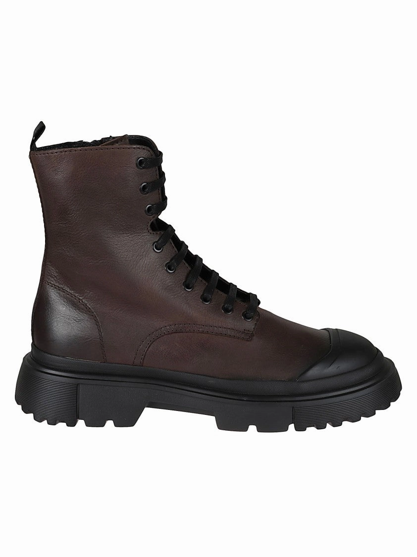 Rugged Built Hiking Trails Ankle-High Brown Leather Boots